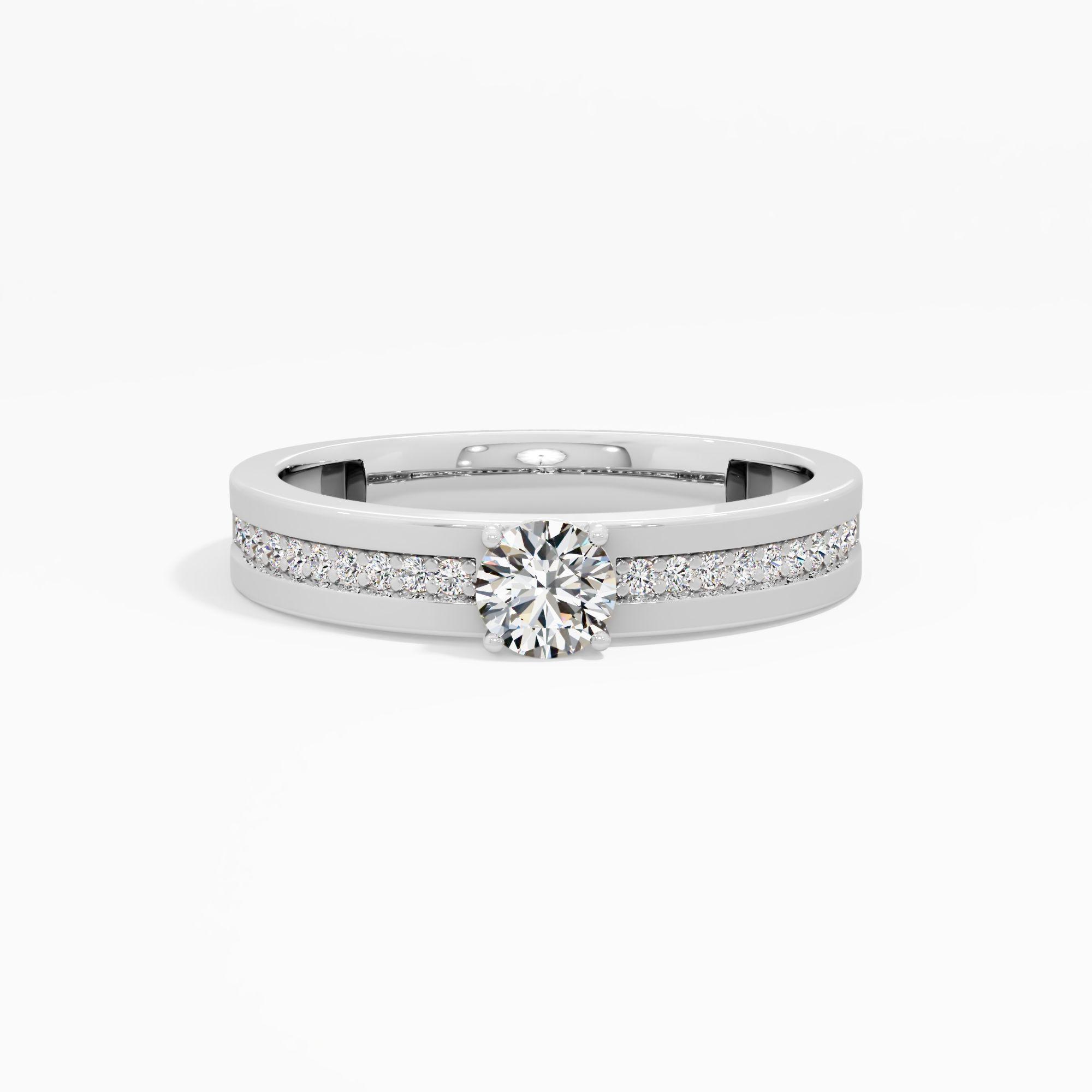 The Center Stream Solitaire Ring