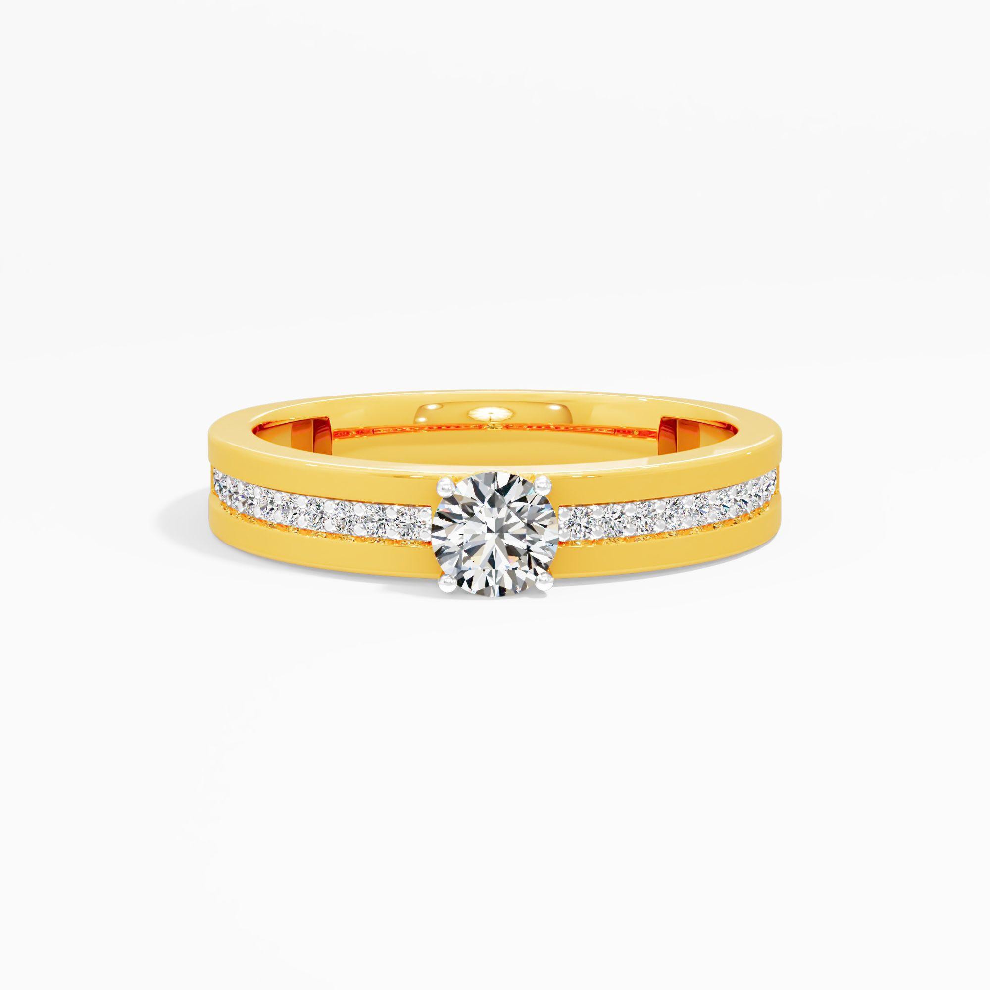 The Center Stream Solitaire Ring