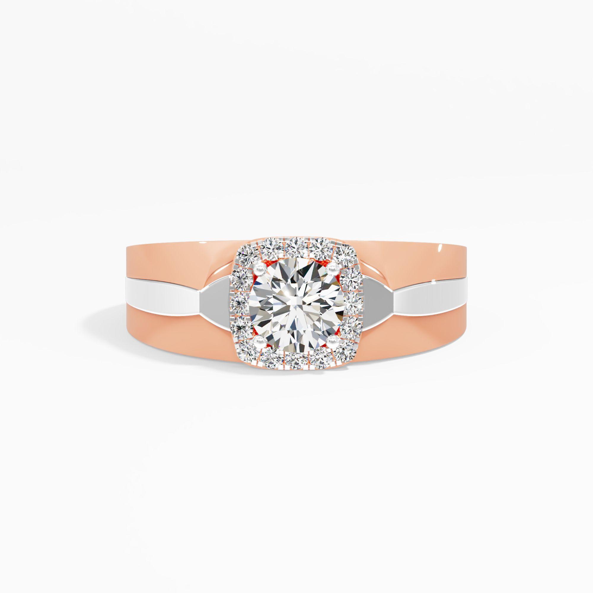Squaring Circle Solitaire Diamond Ring