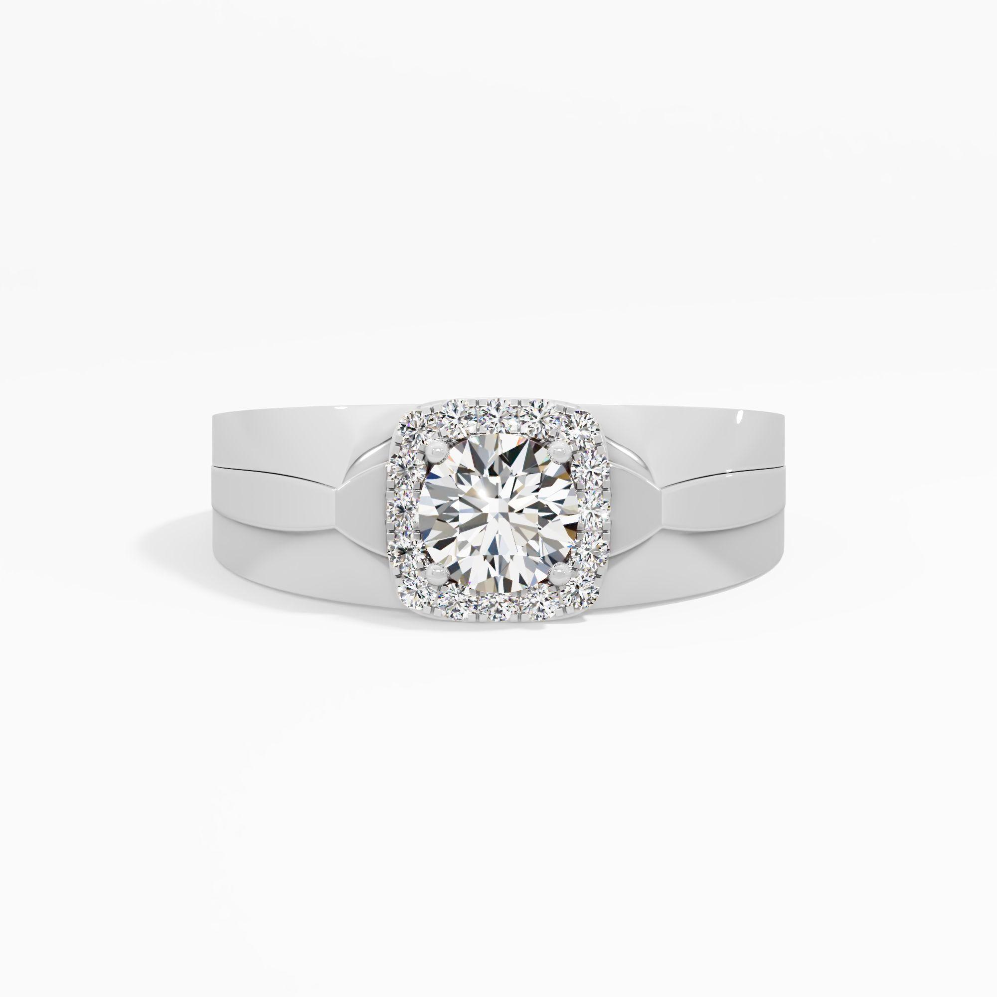 Squaring Circle Solitaire Diamond Ring