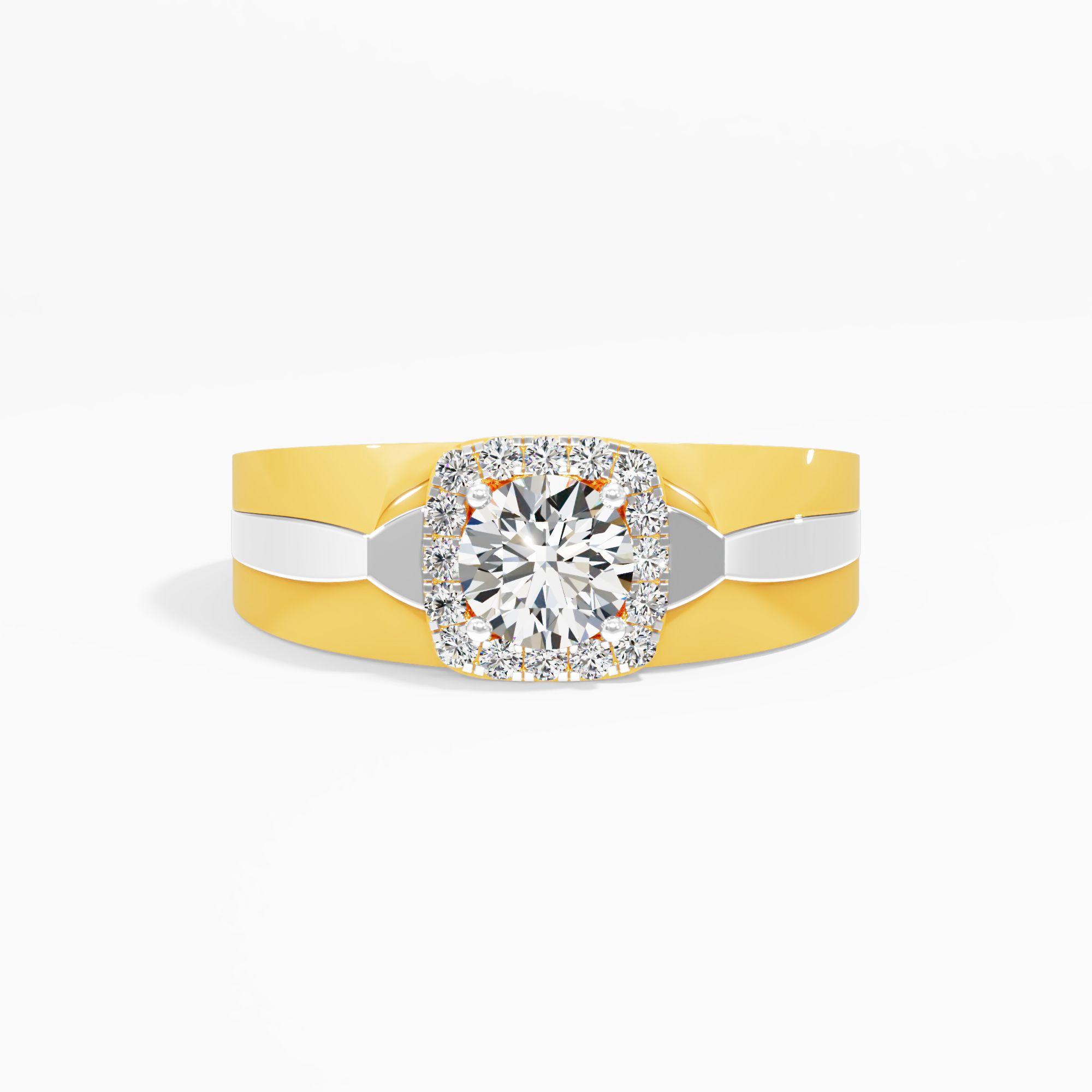 Squaring Circle Solitaire Diamond Ring