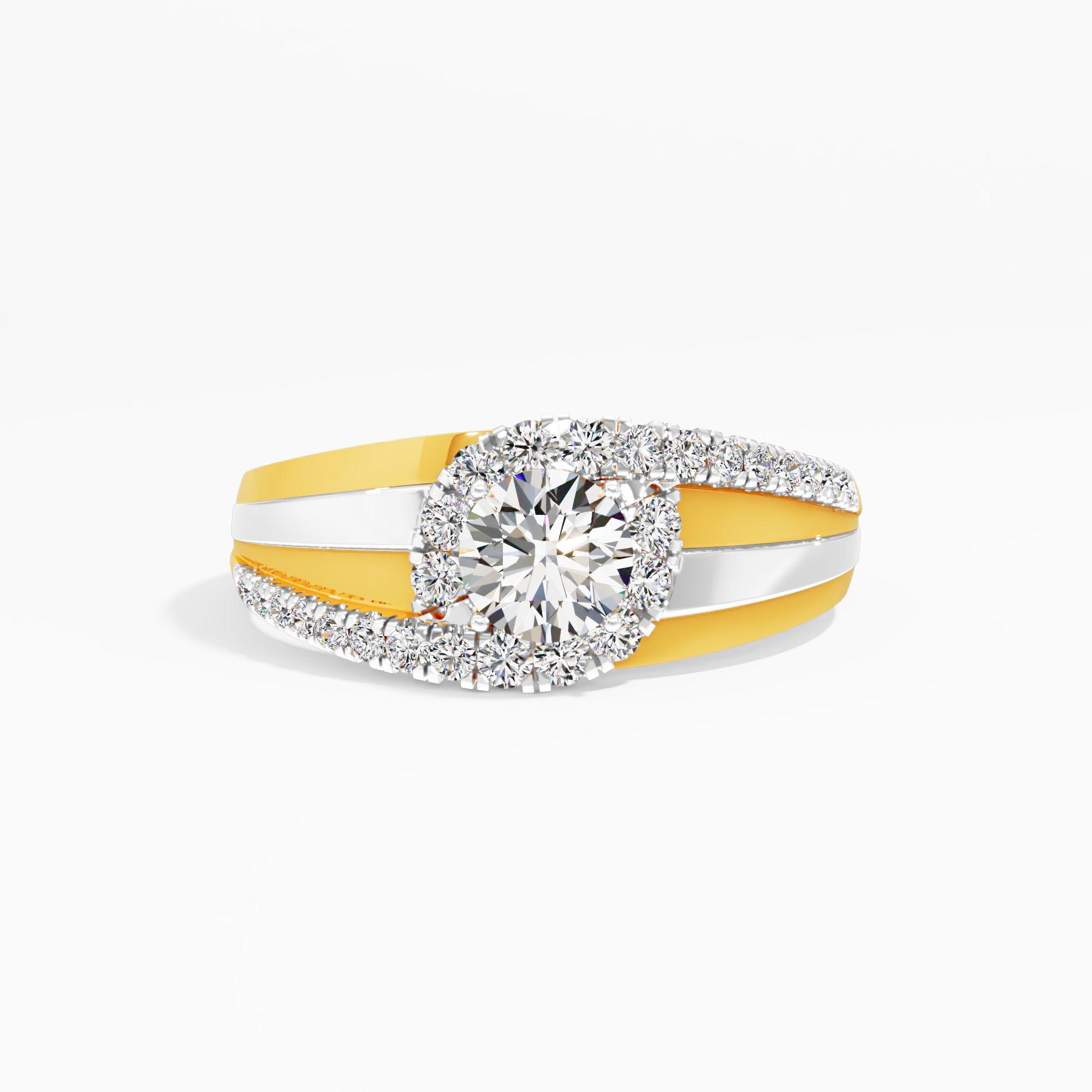 Curved Twist Halo 2 Tone Ring