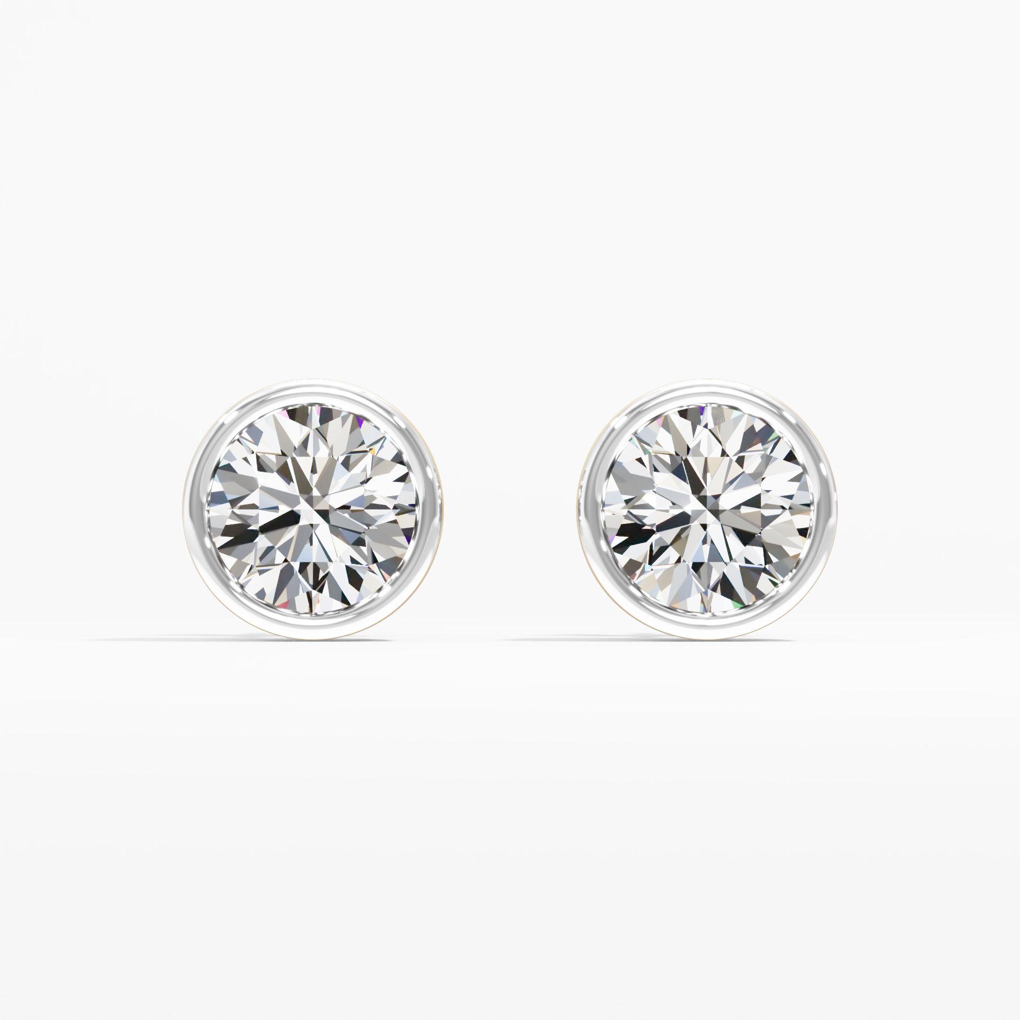 Luna Frost Solitaire Bezel Set Earring