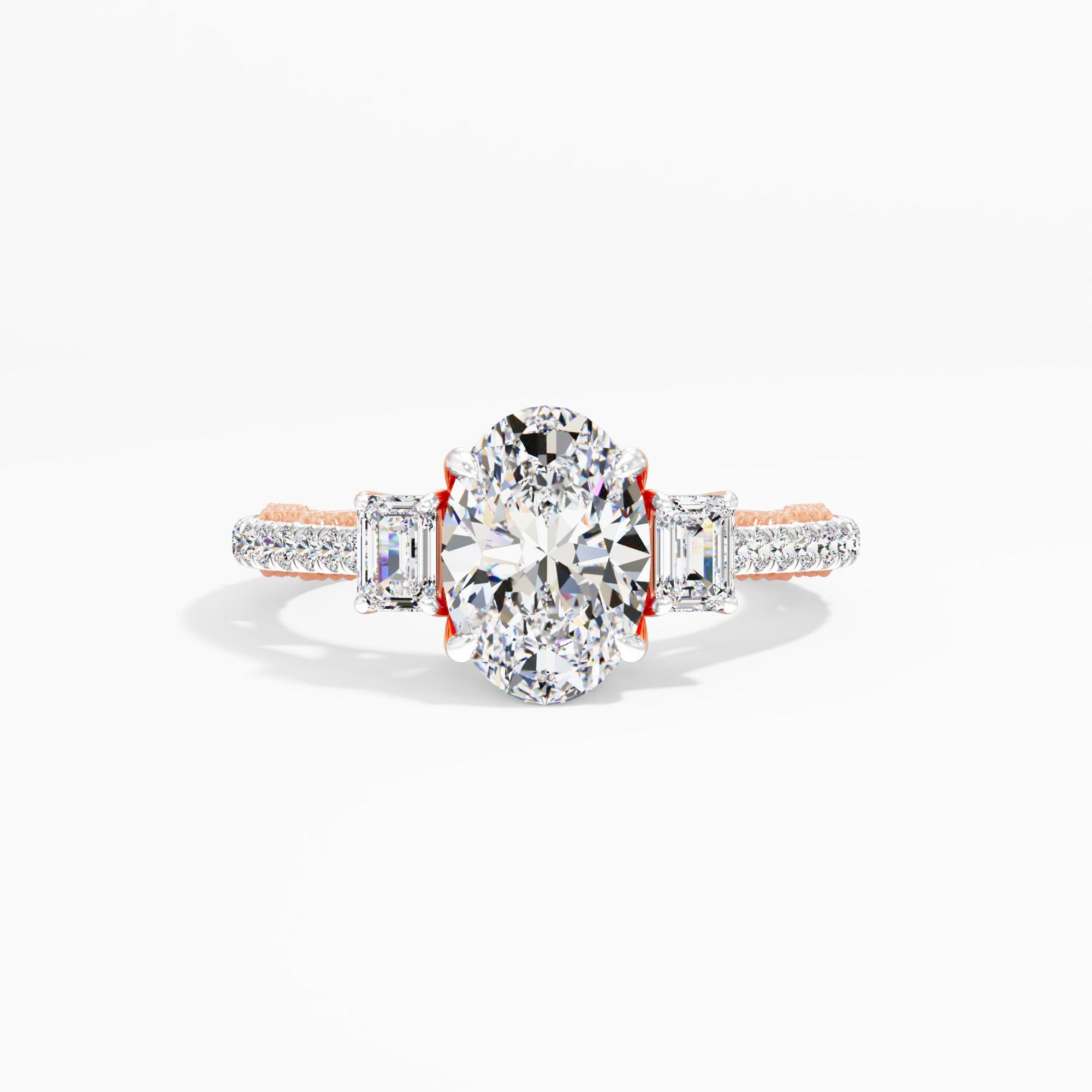 Morning Curl 3 Stone Engagement Ring