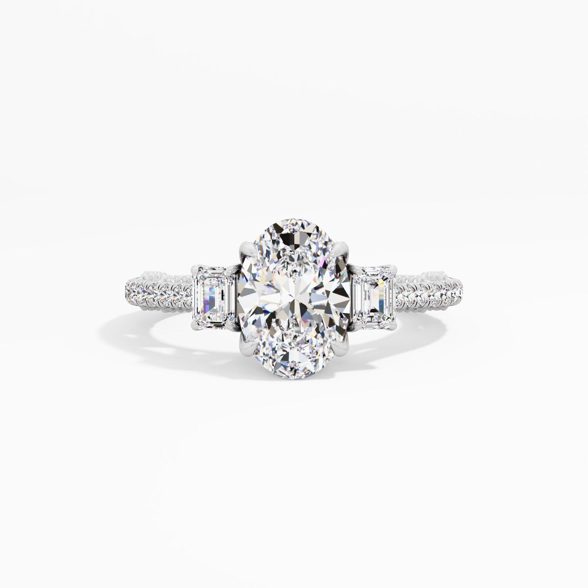 Morning Curl 3 Stone Engagement Ring