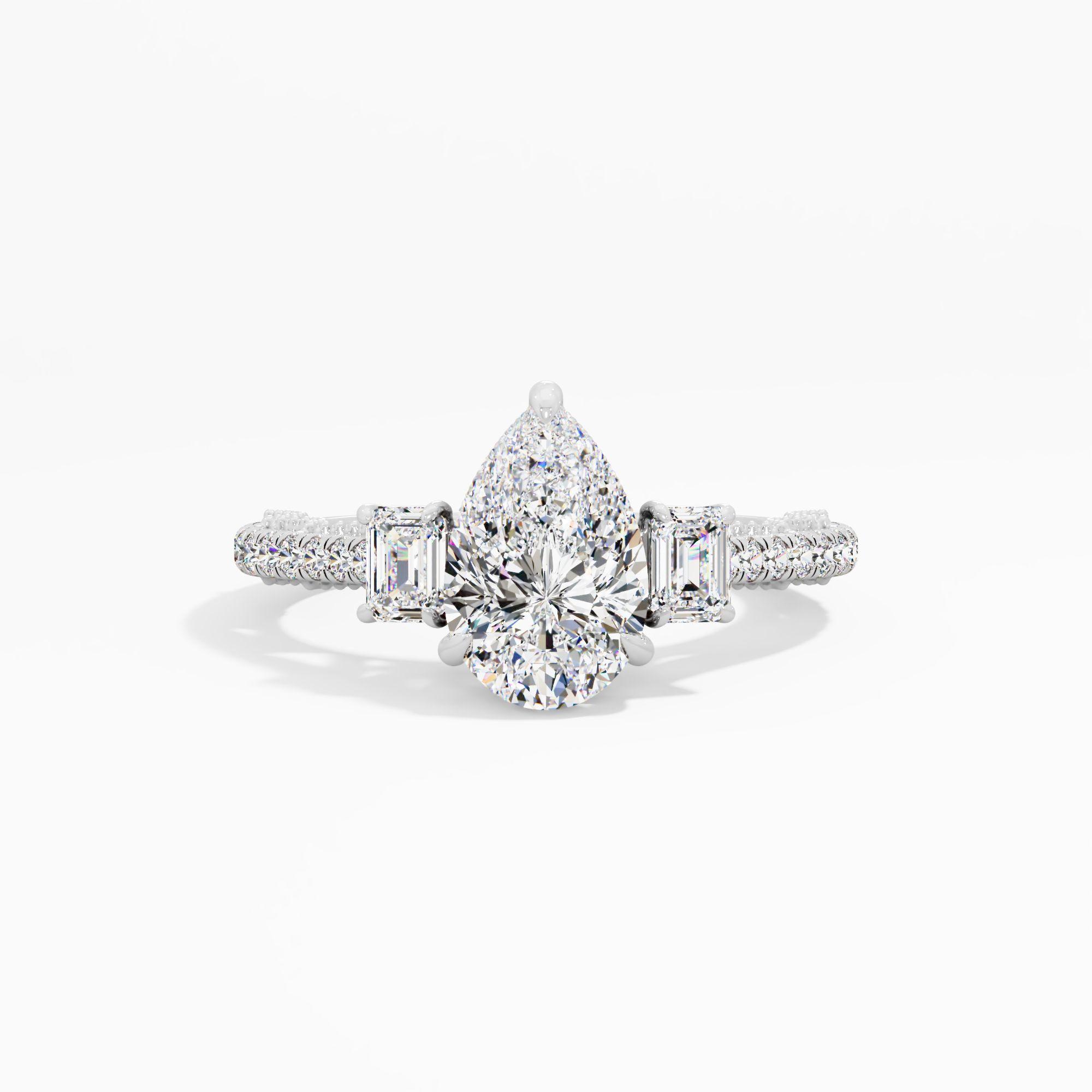 Morning Curl 3 Stone Engagement Ring