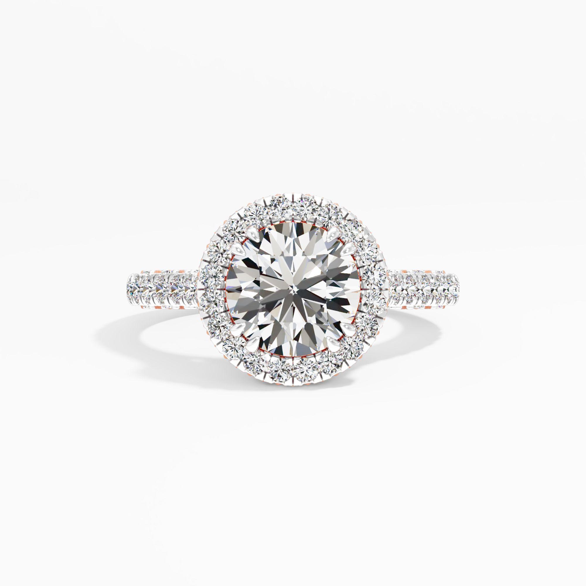 Cottontide Halo Solitaire Engagement Ring