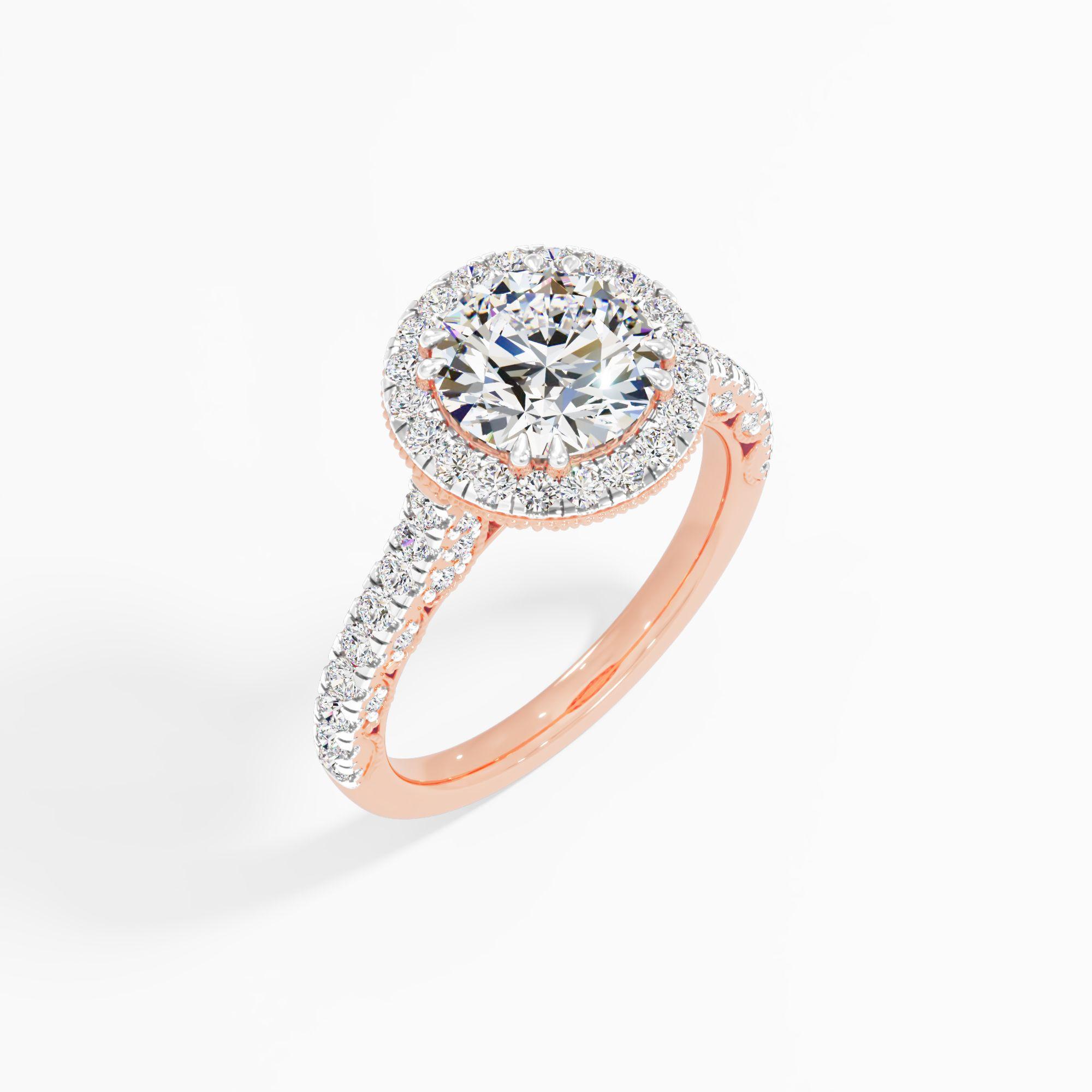 Cottontide Halo Solitaire Engagement Ring