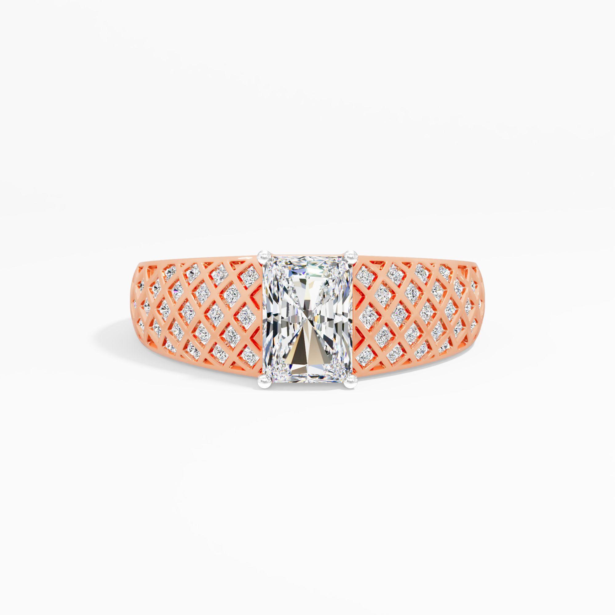 Treillage Radiant Solitaire Diamond Ring