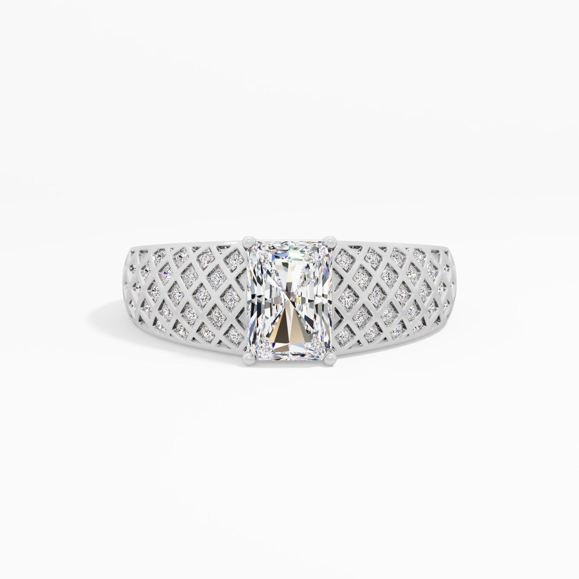 Treillage Radiant Solitaire Diamond Ring