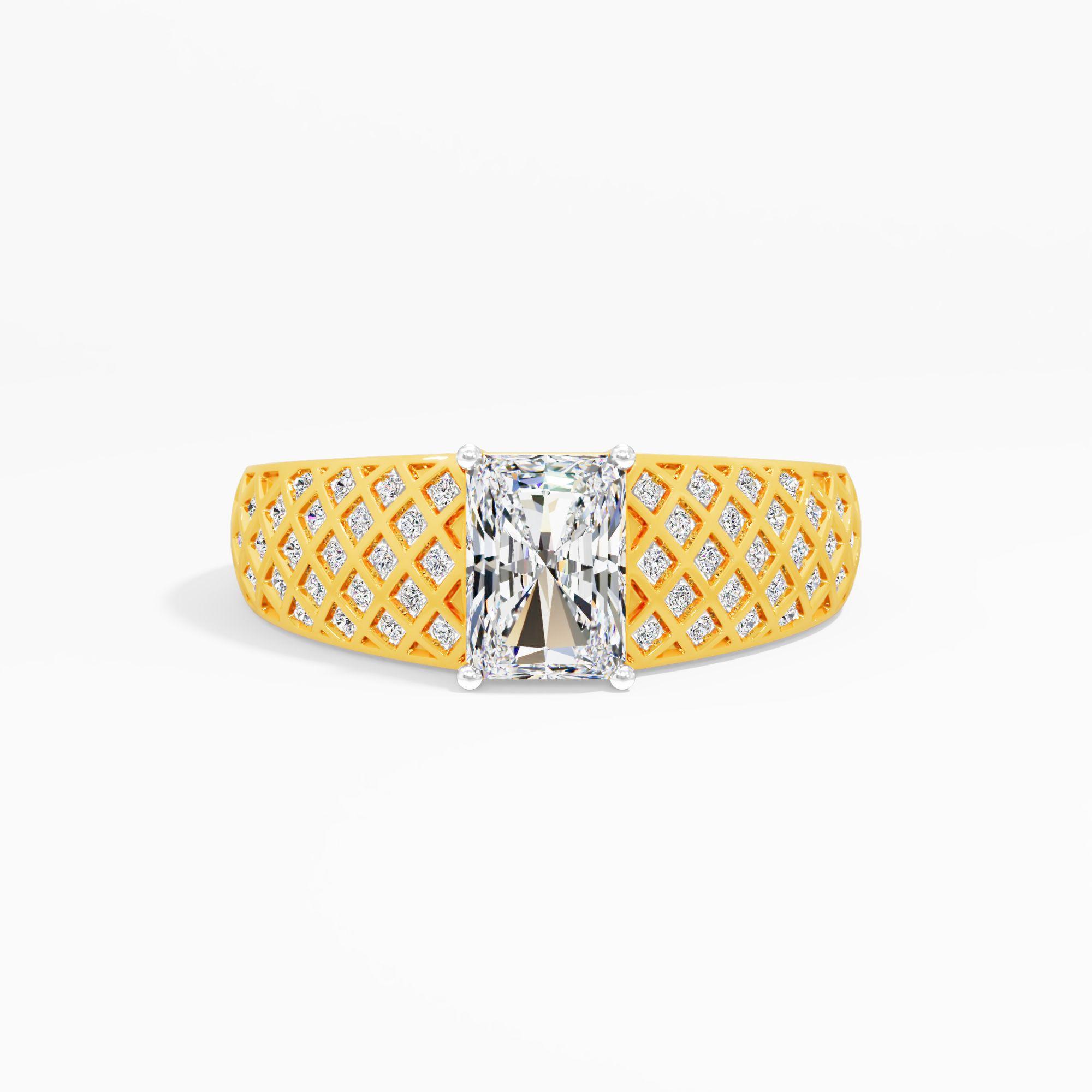 Treillage Radiant Solitaire Diamond Ring