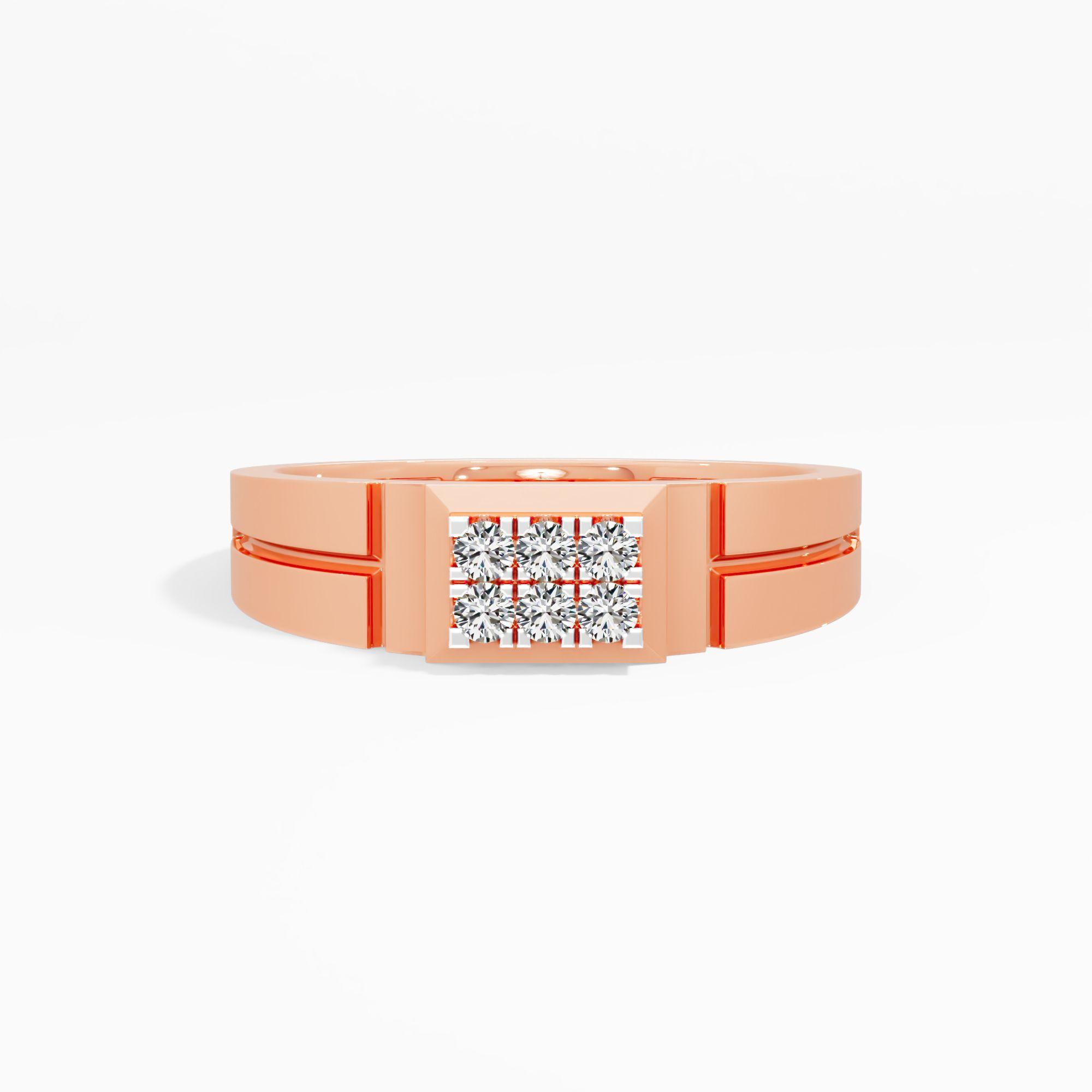 Rectangular Grid Diamond Ring