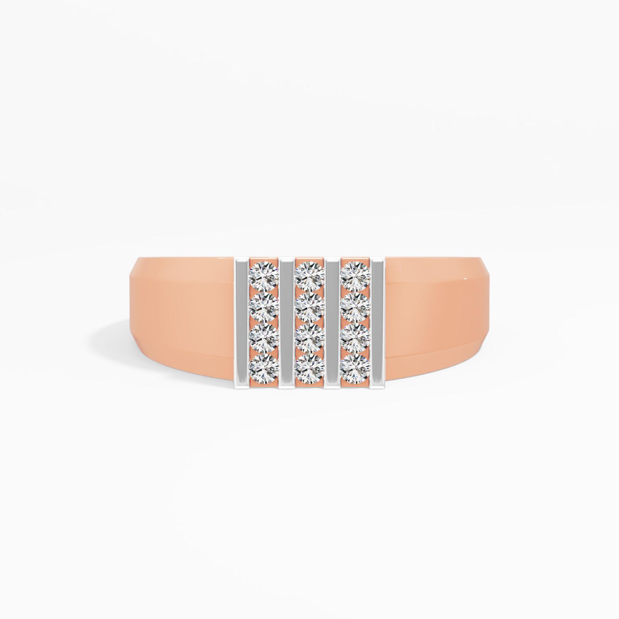 Vertical Row Cluster Diamond Ring