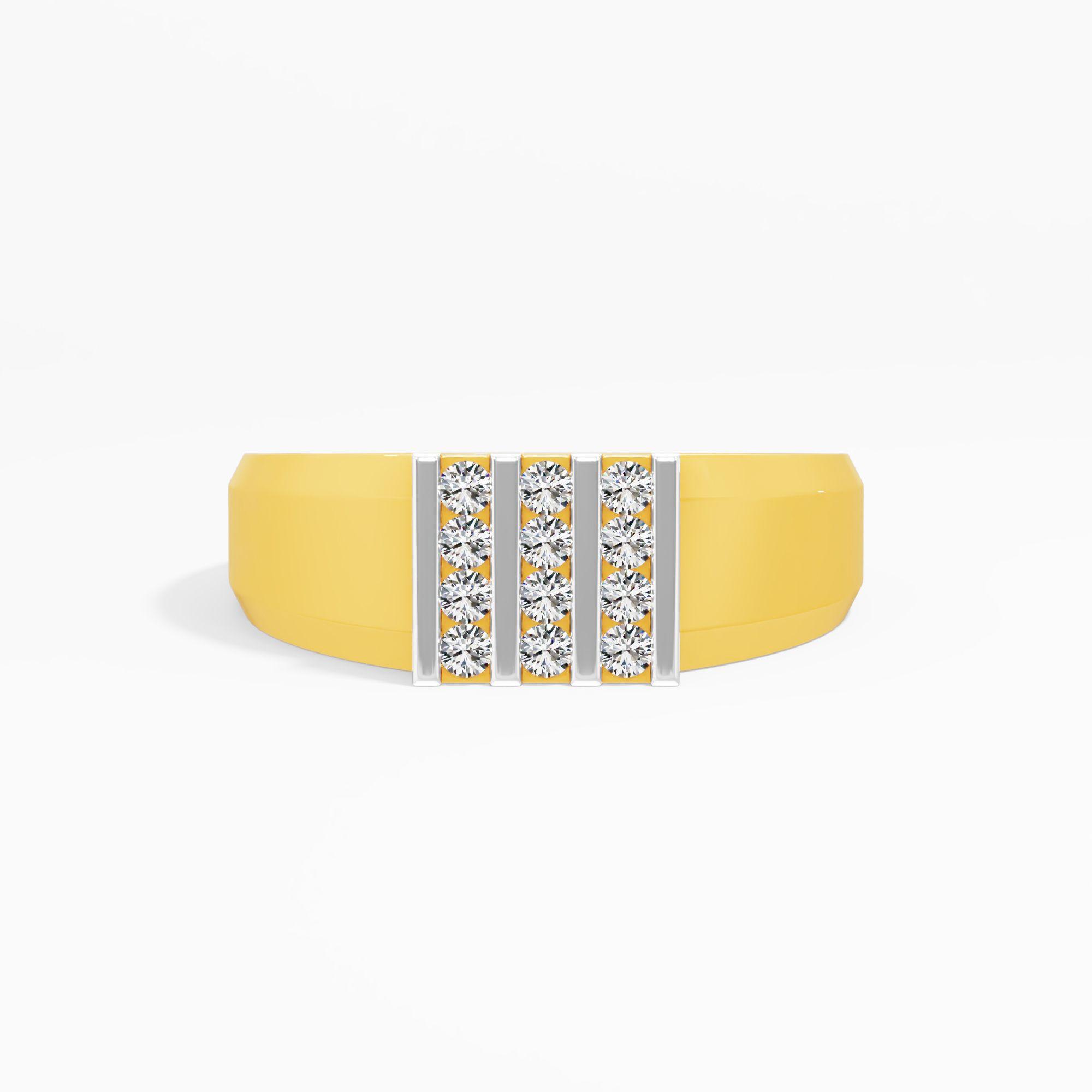 Vertical Row Cluster Diamond Ring