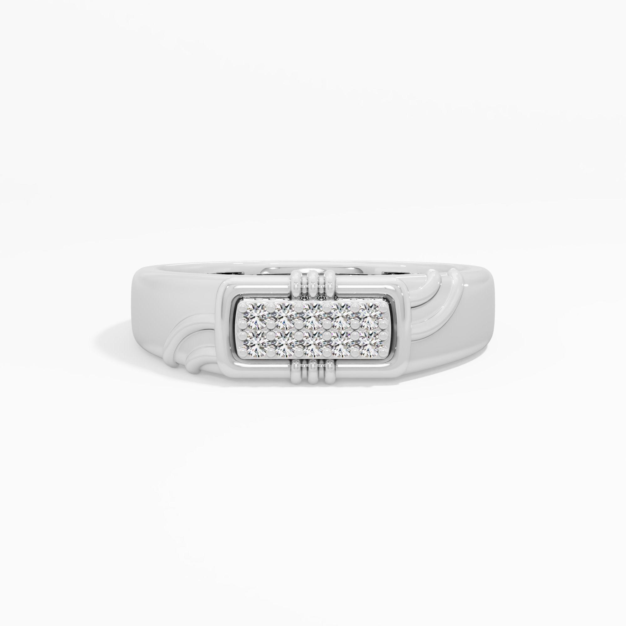 Rectangular Cluster Diamond Ring