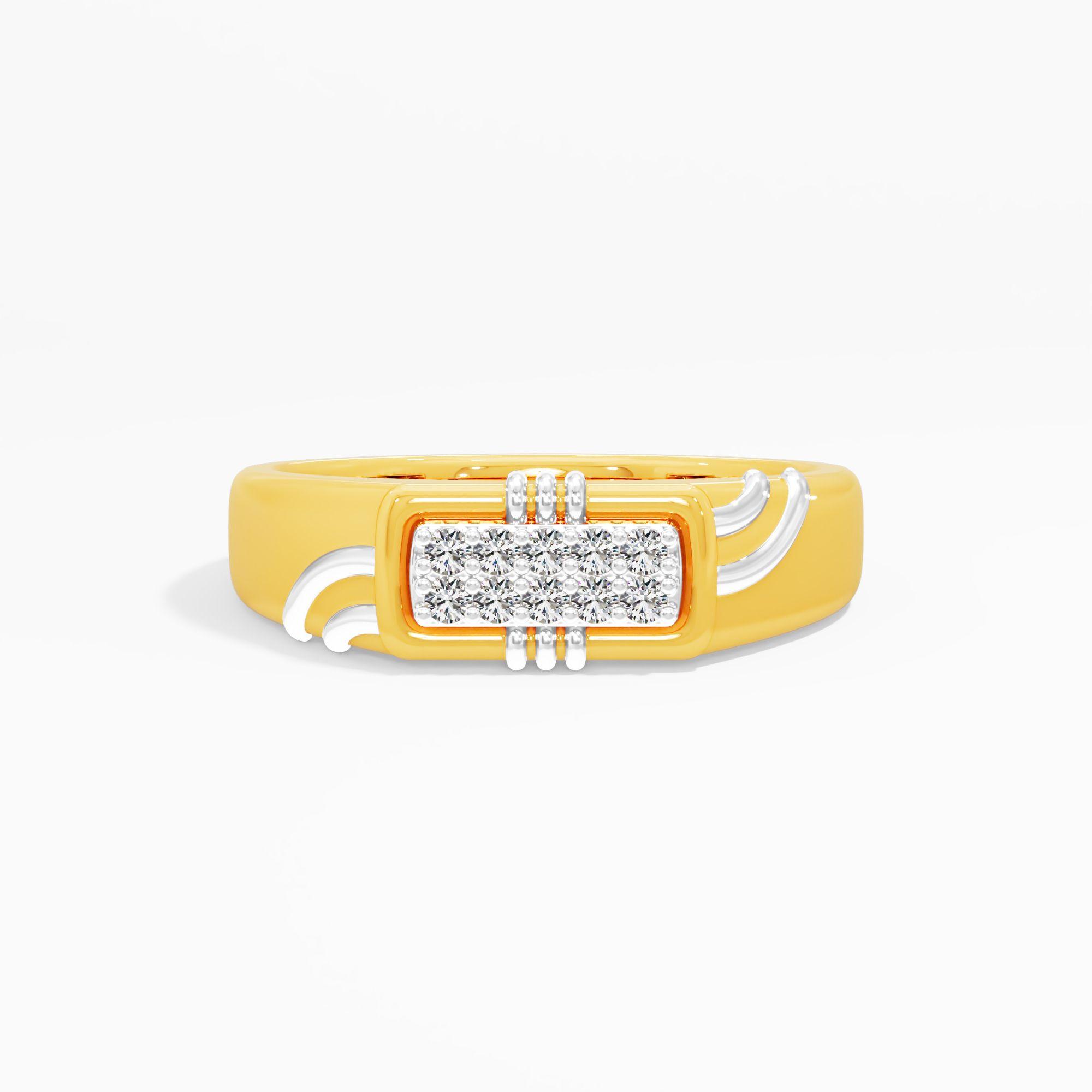 Rectangular Cluster Diamond Ring