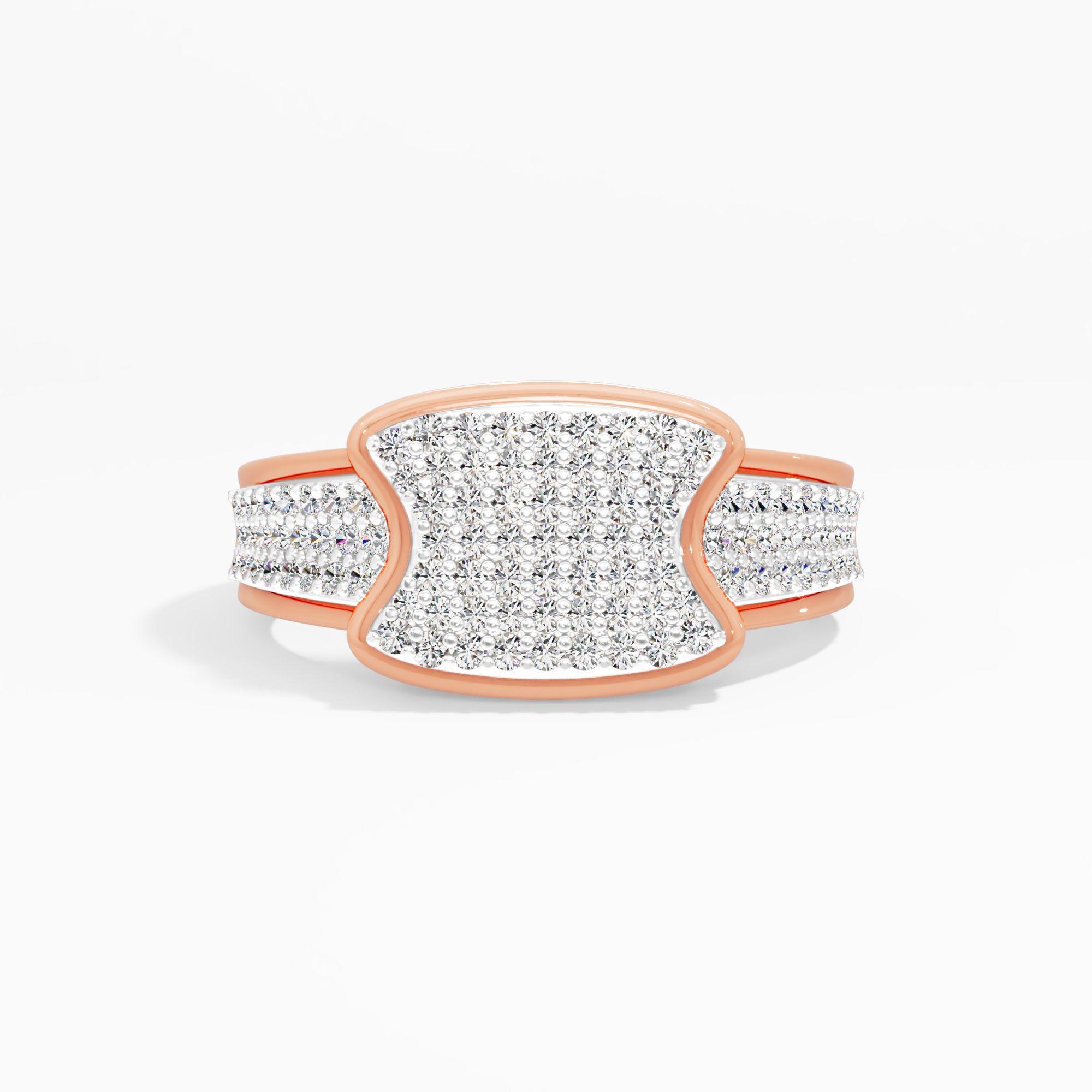 Incurved Pave Diamond Ring