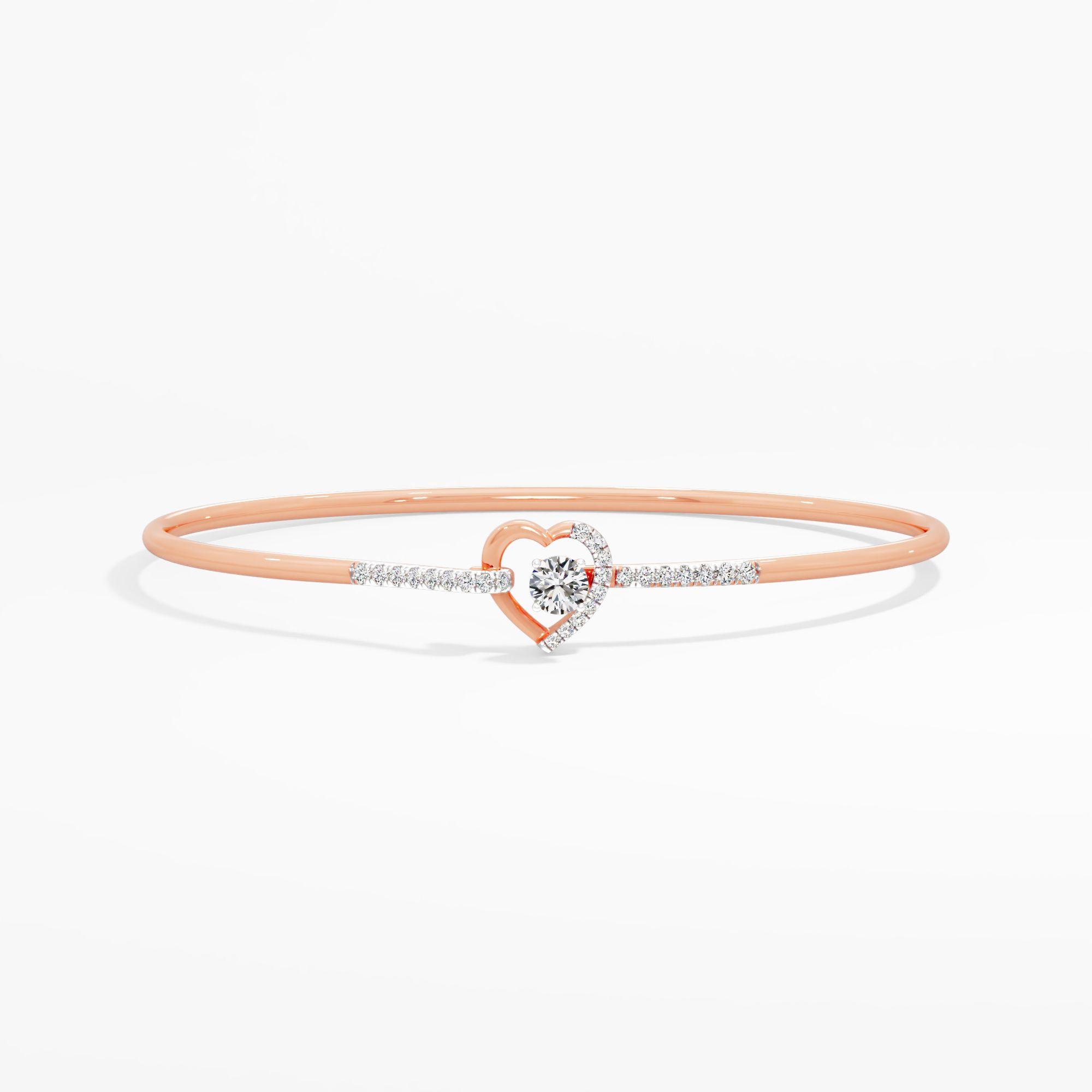 Floating Solitaire Heartbeat Diamond Bangle