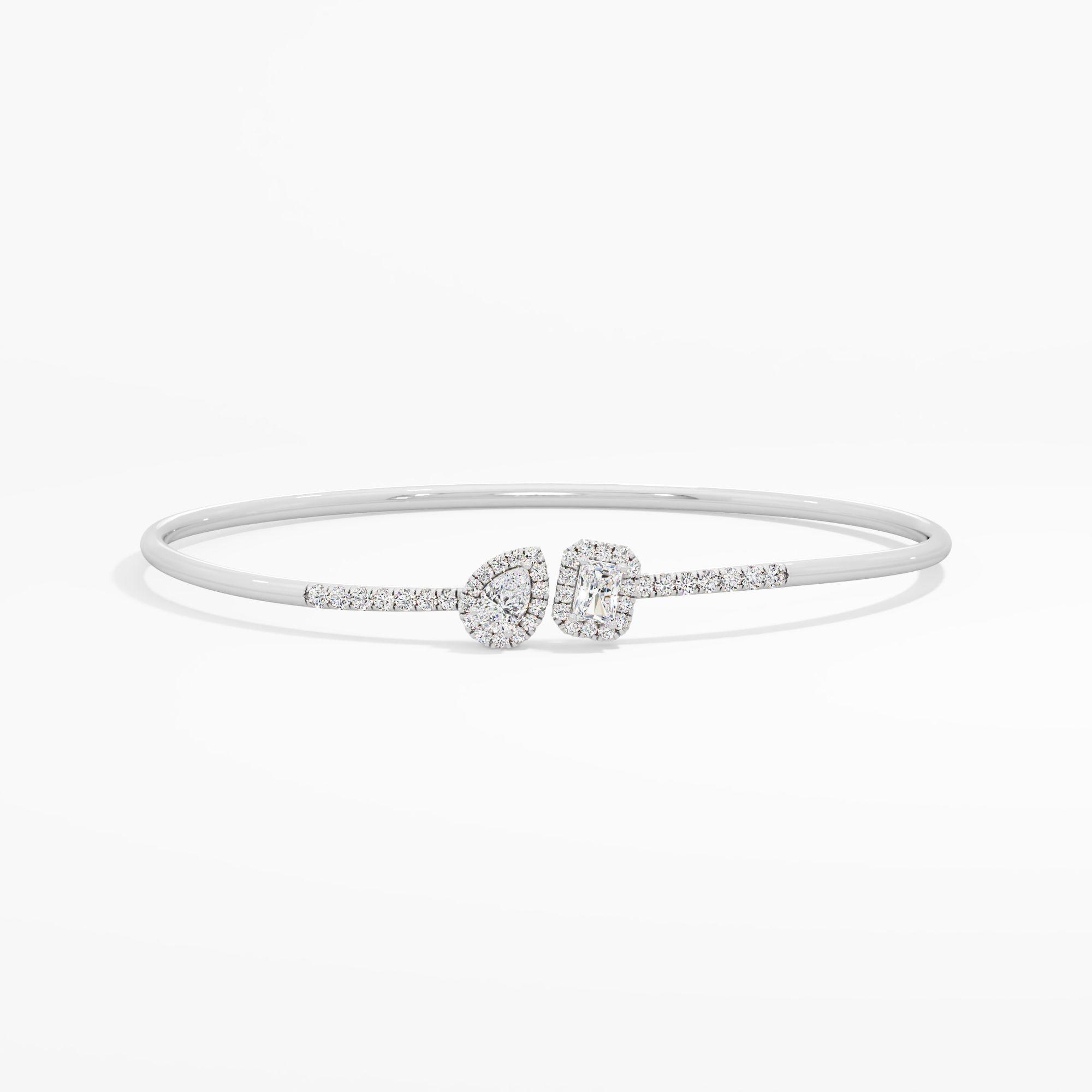 Pear Radiant Halo Diamond Bangle