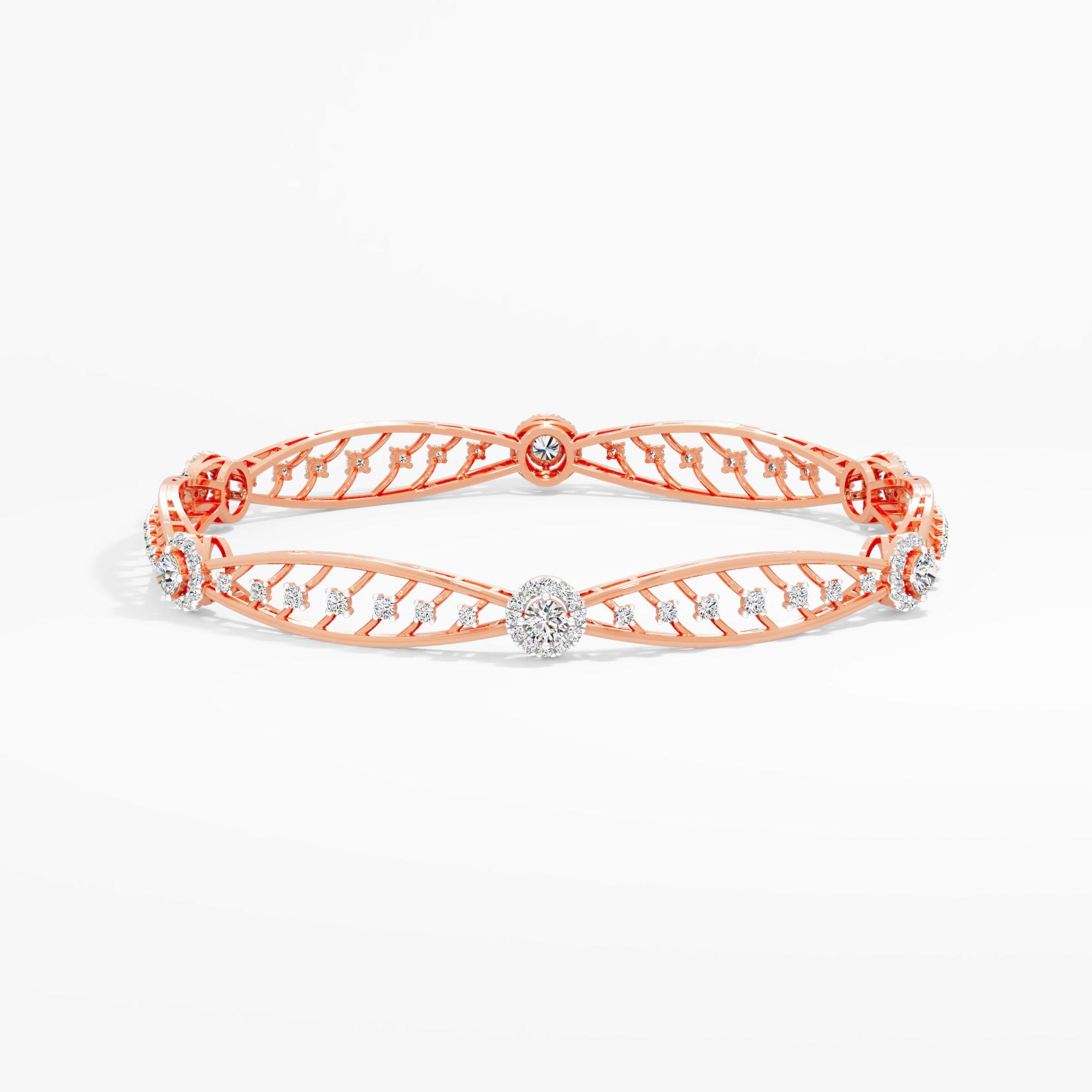 Nouveau Halo Diamond Vine Bangle