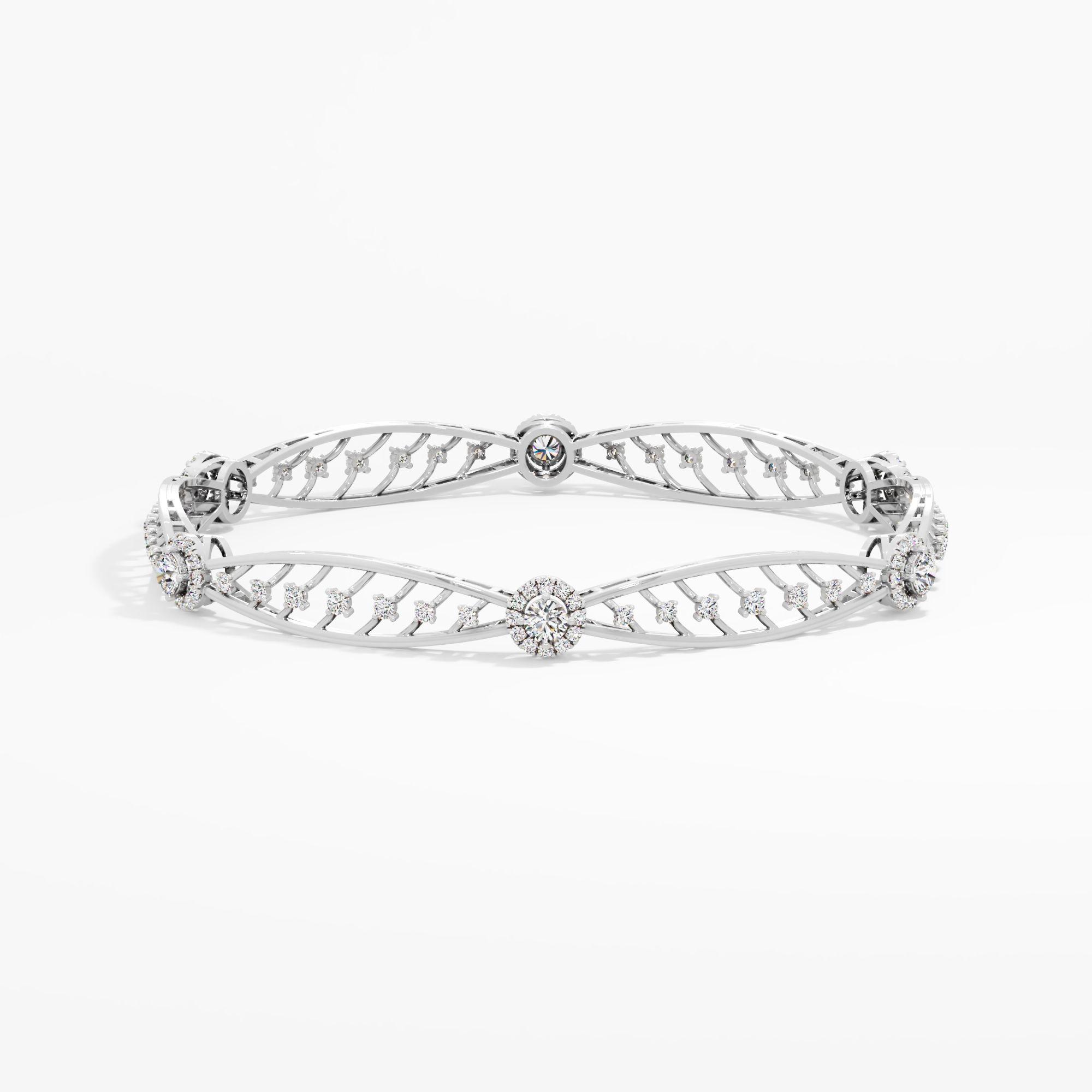 Nouveau Halo Diamond Vine Bangle