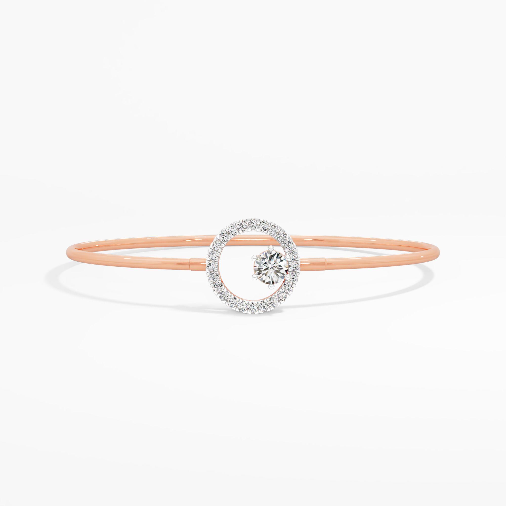 Orbital Beauty Solitaire Toggle Bangle