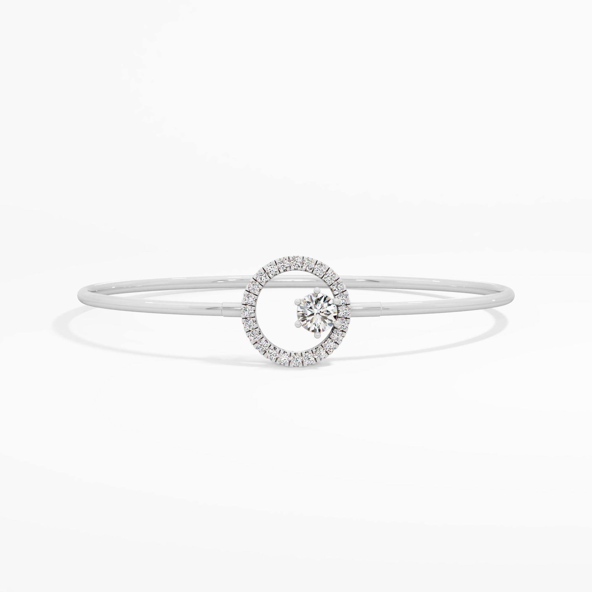 Orbital Beauty Solitaire Toggle Bangle