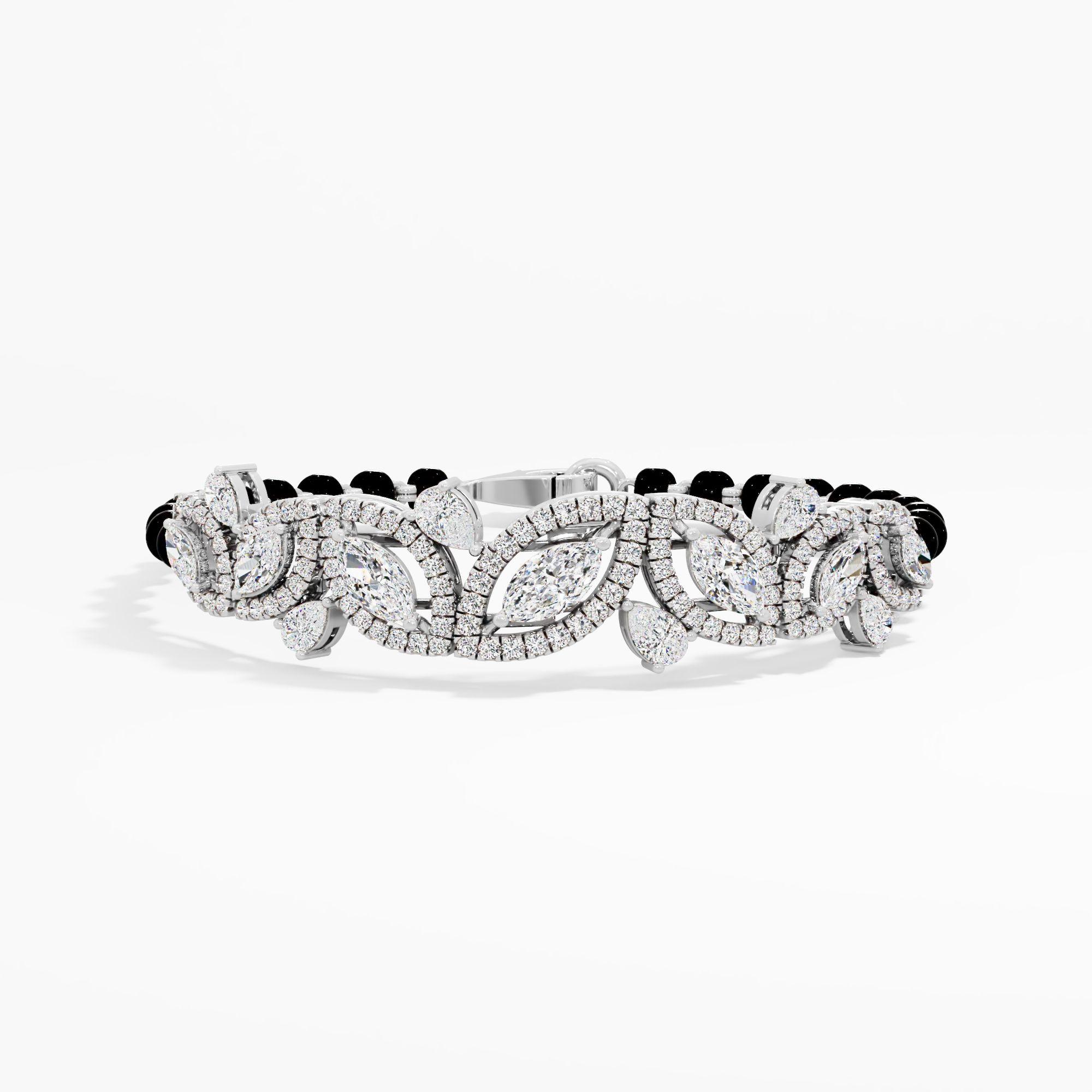 Floral Cluster Mangalsutra Bracelet