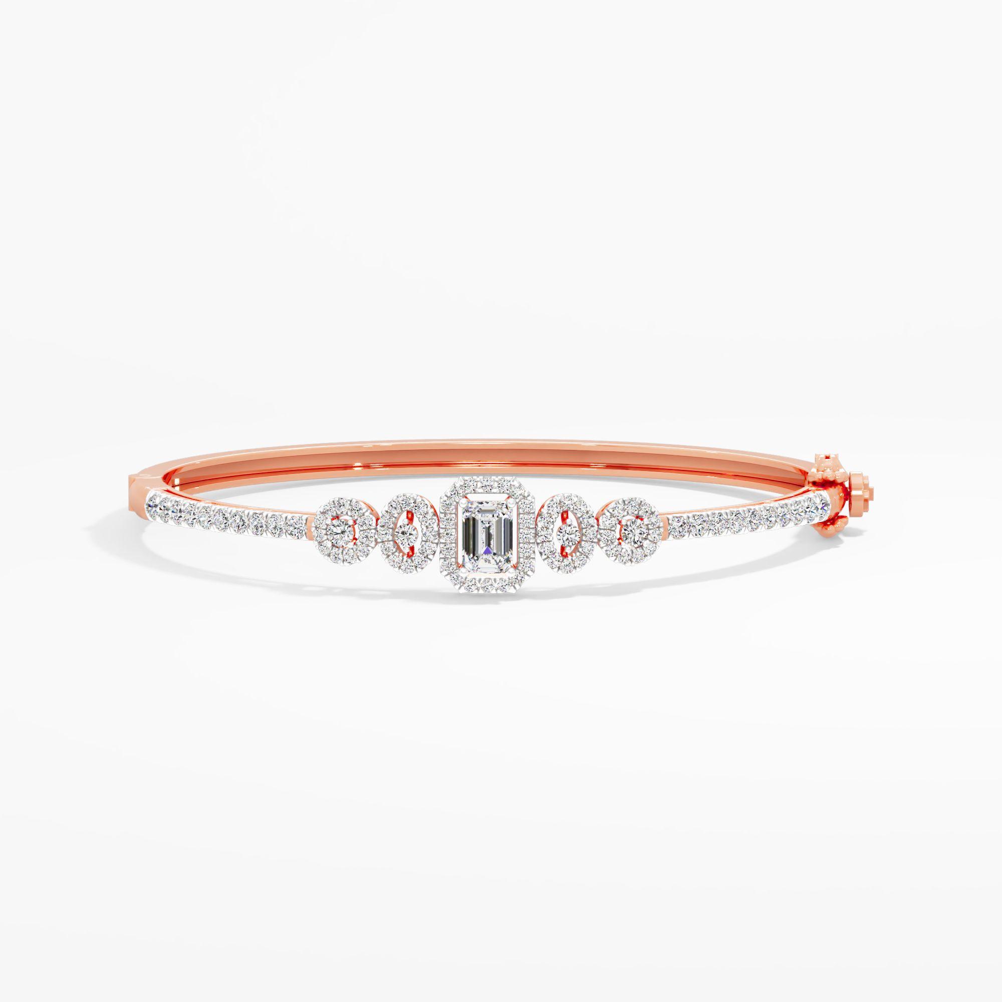 Meryl Finery 5 Stone Halo Oval Bangle