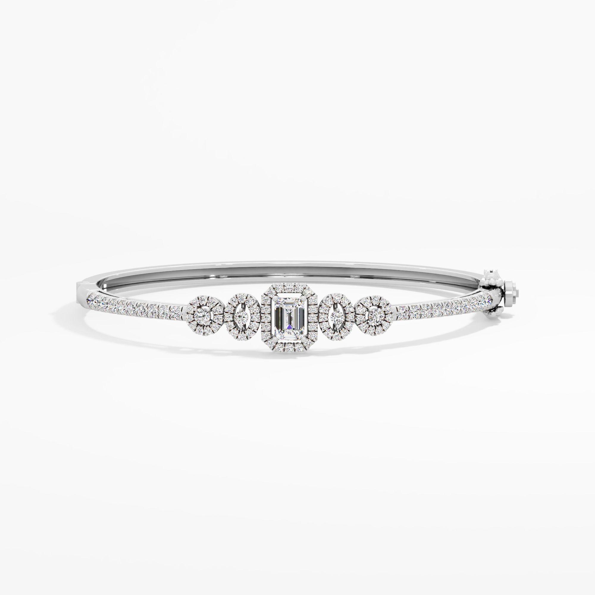 Meryl Finery 5 Stone Halo Oval Bangle