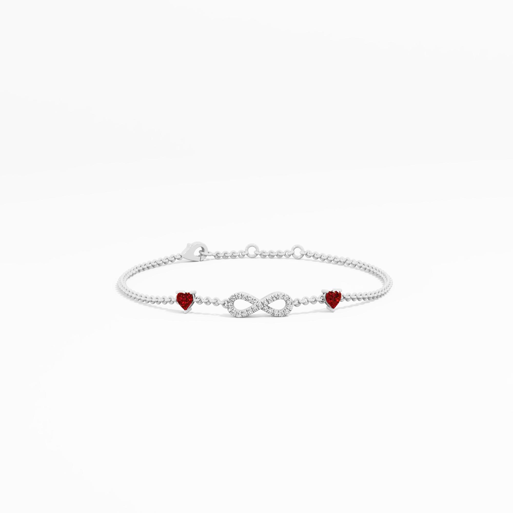 Twin Heart Infinity Diamond Bracelet