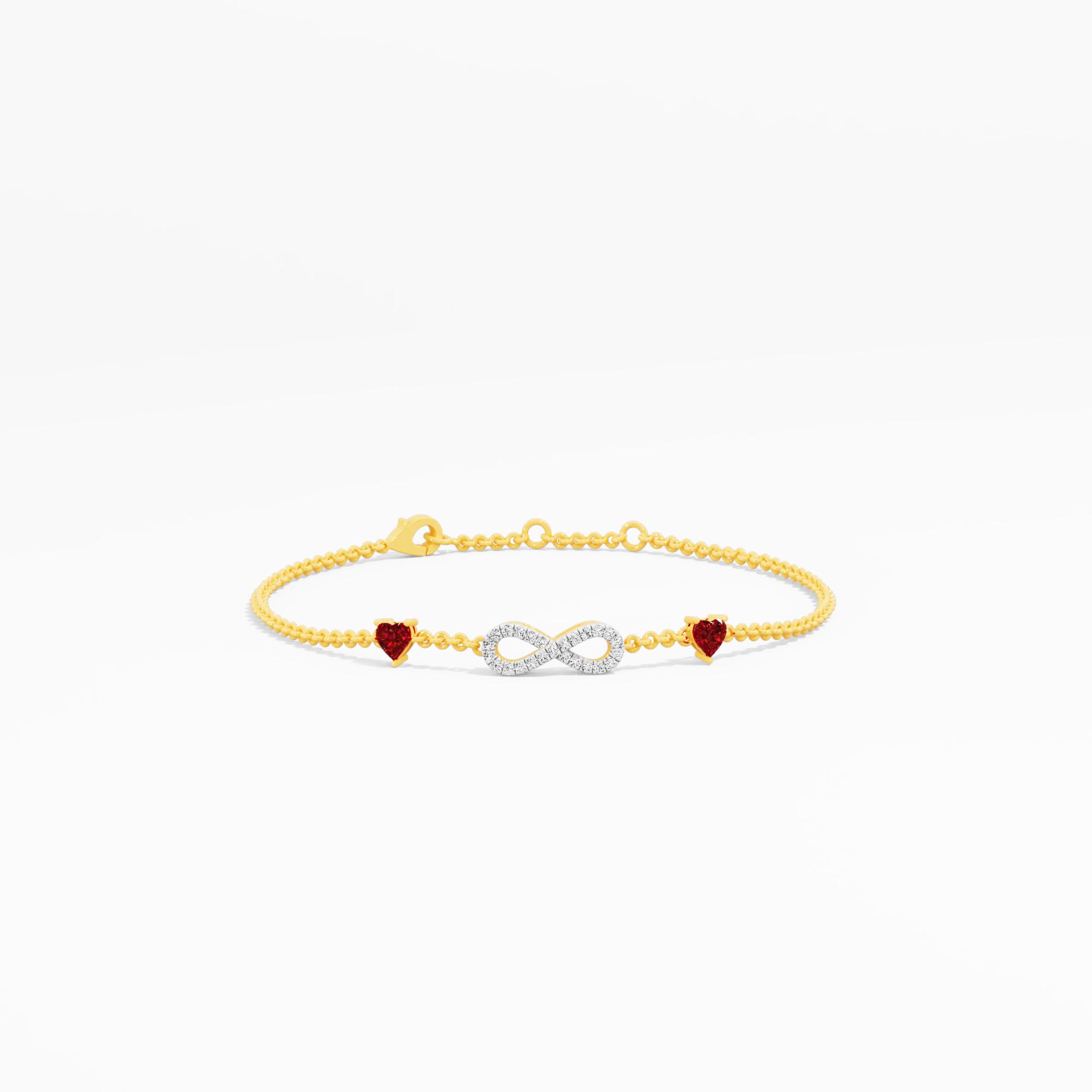 Twin Heart Infinity Diamond Bracelet