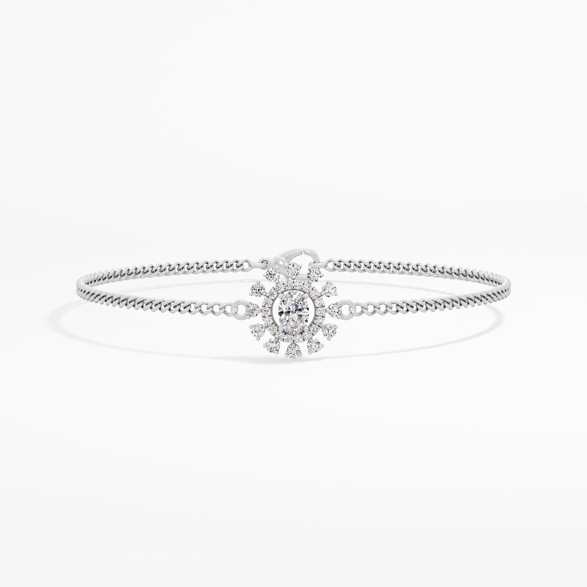 Celestial Halo Oval Diamond Bracelet