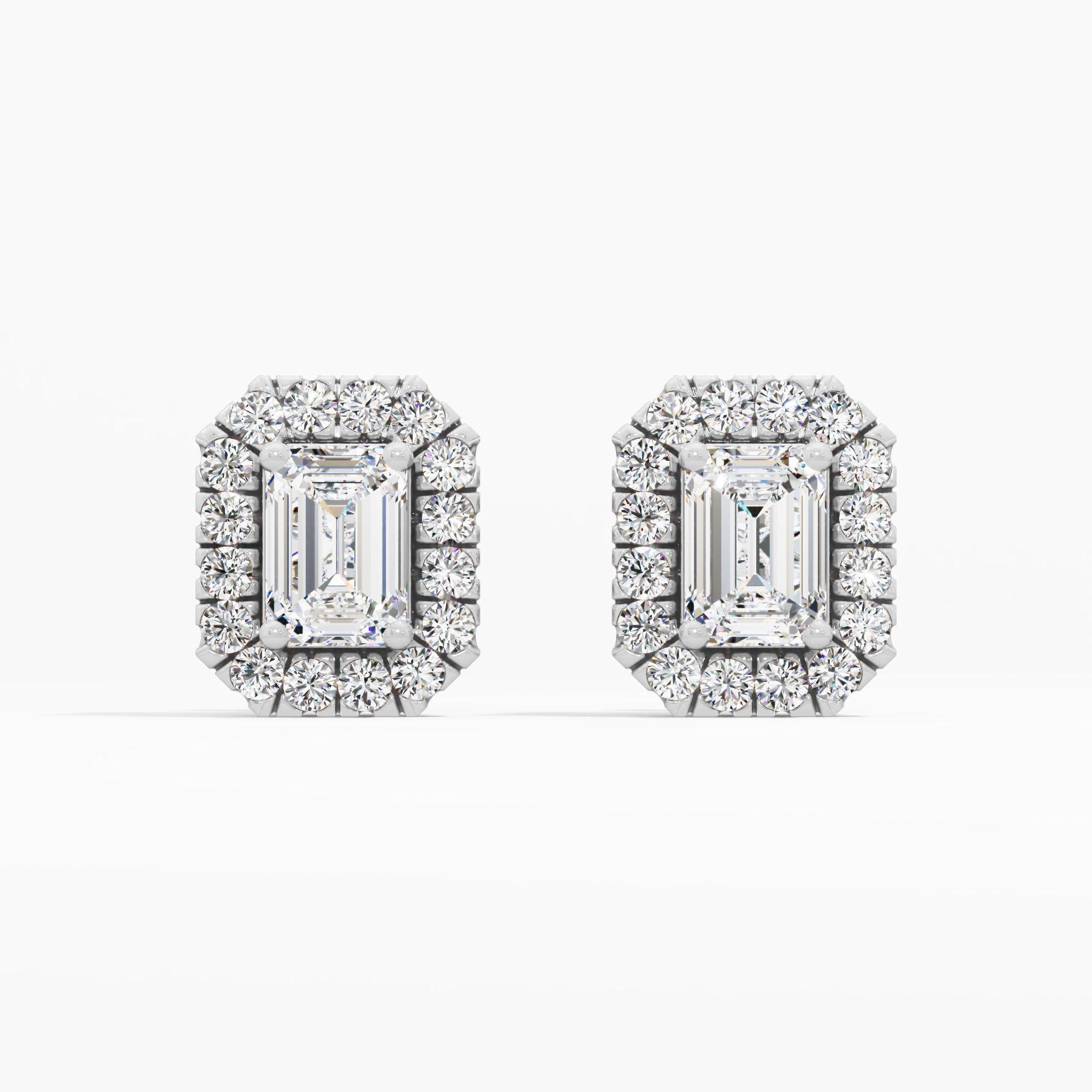 Emerald Majesty Diamond Stud Earrings