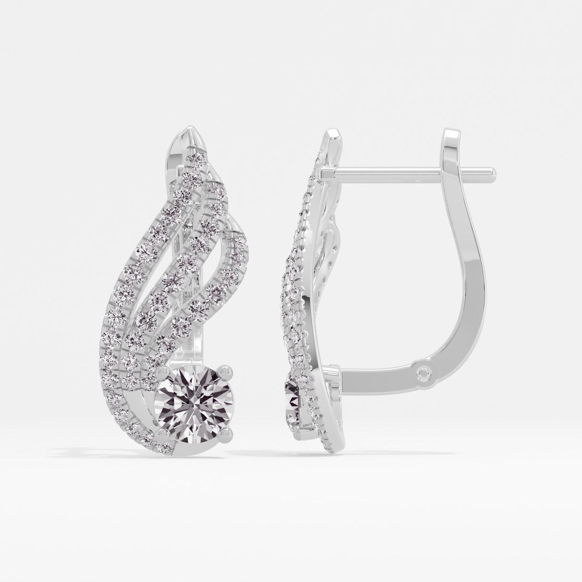 Mystic Wings Solitaire Huggie Earrings