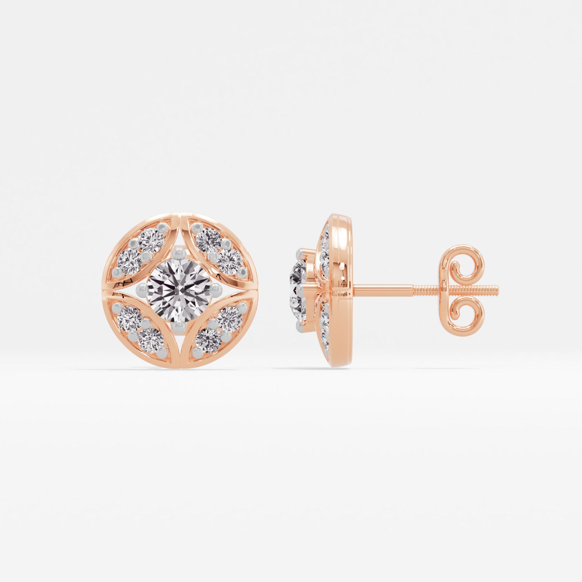 Twinkling Array Solitaire Stud Earrings