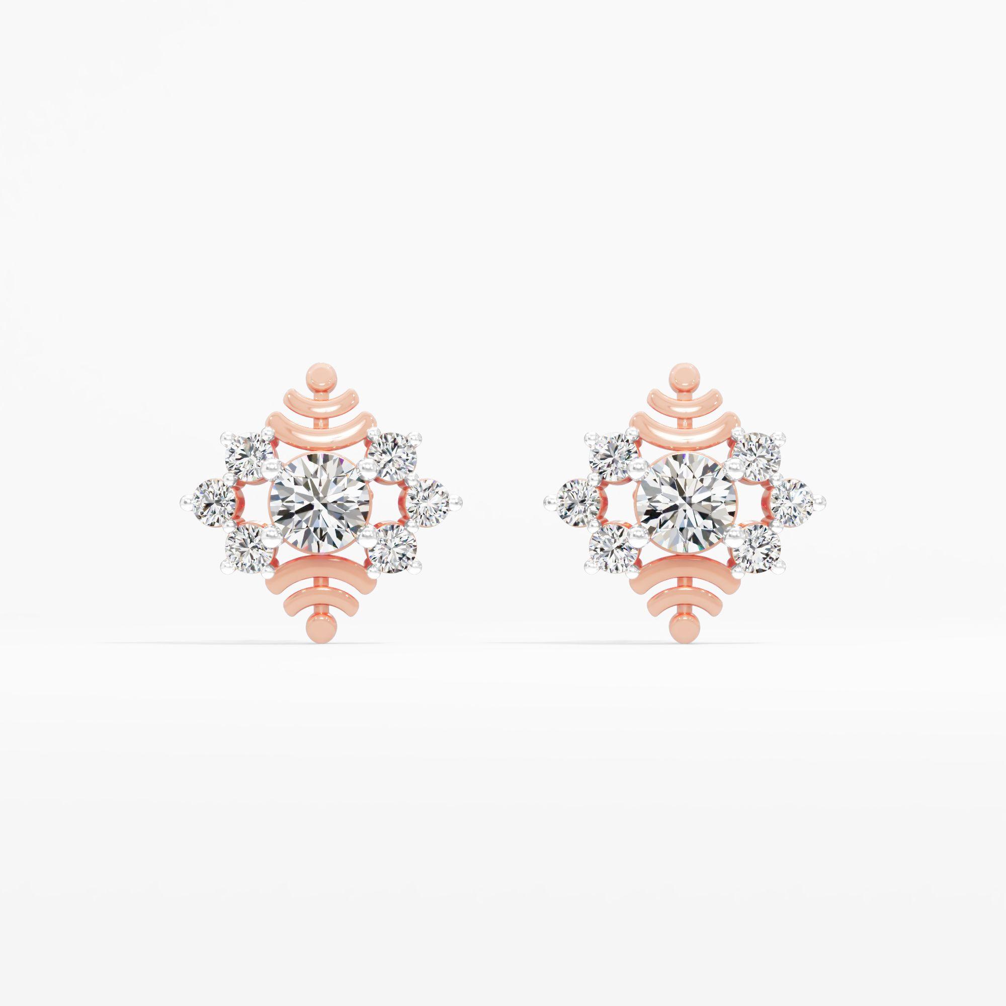 Nova Crest Diamond Stud Earrings
