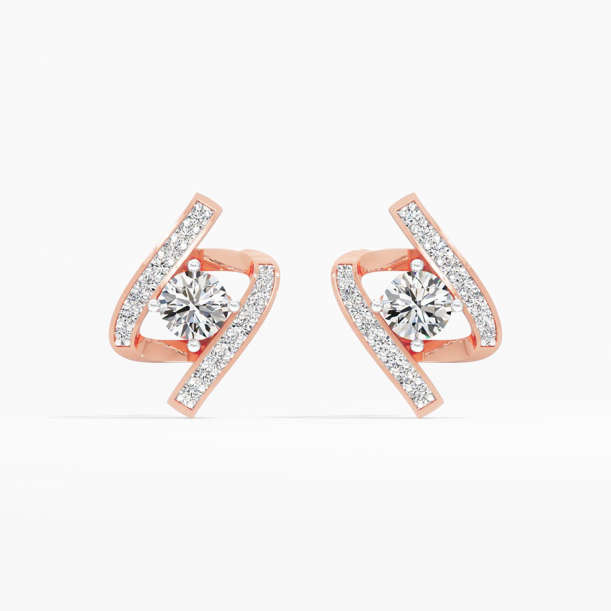 Streamline Solitaire Stud Earrings