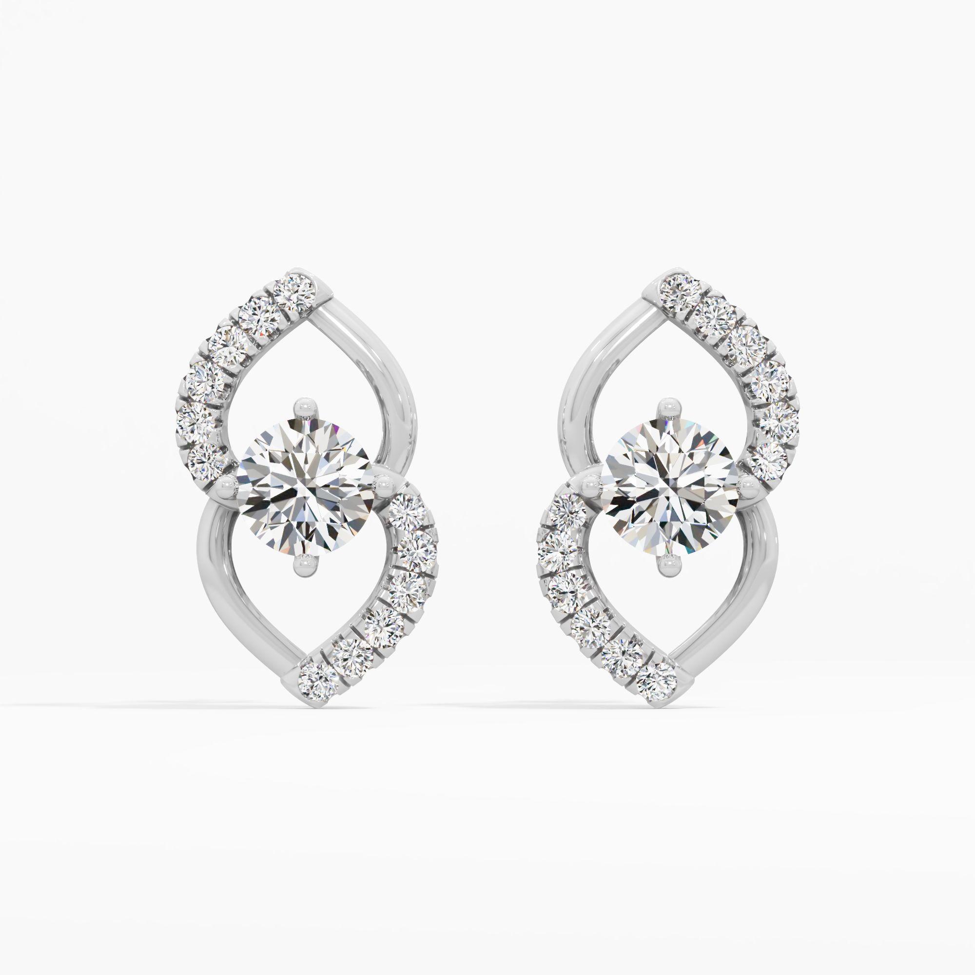 Twined Grace Diamond Stud Earrings