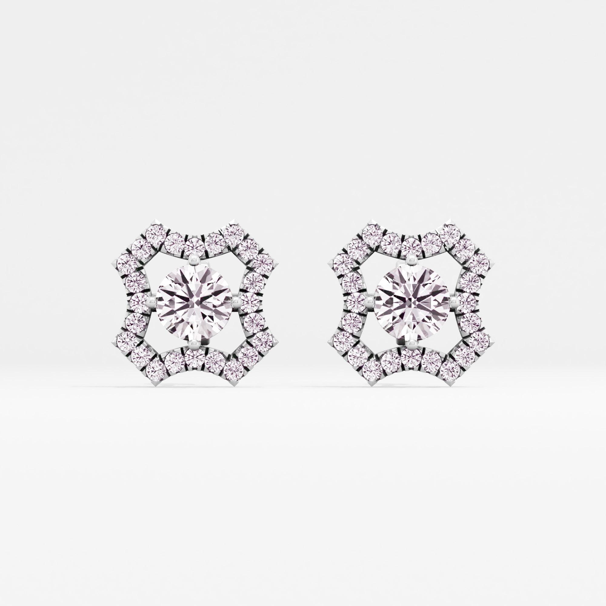 Octa Curve Solitaire Stud Earrings