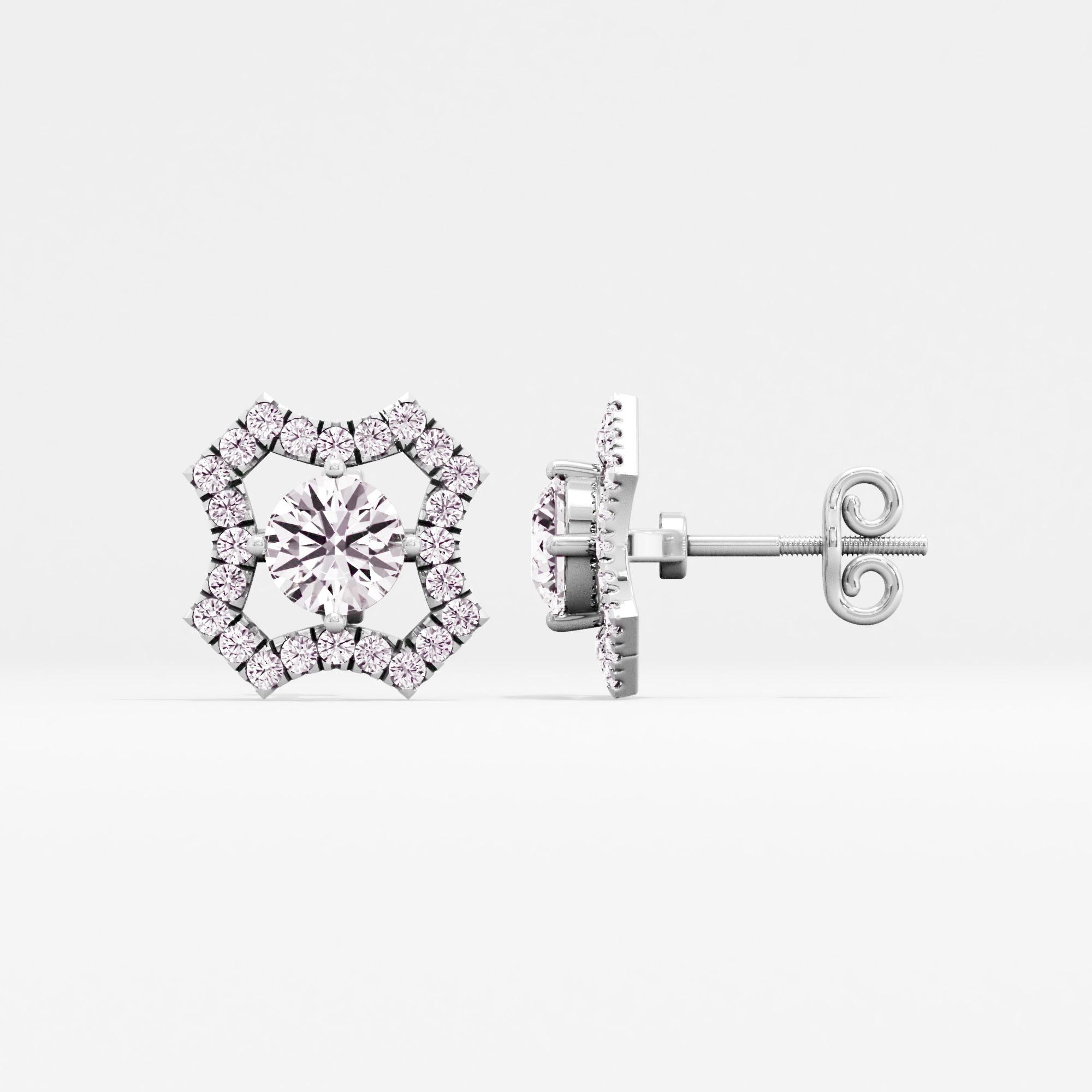 Octa Curve Solitaire Stud Earrings