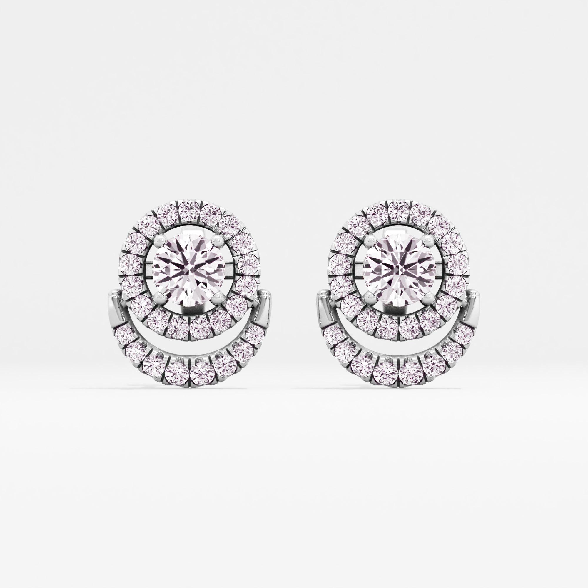 Semicirque Solitaire Stud Earrings