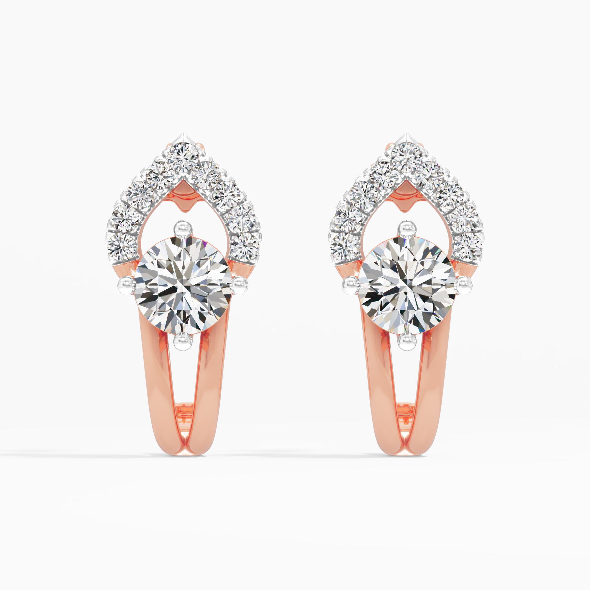 Aurora Arch Solitaire Stud Earrings