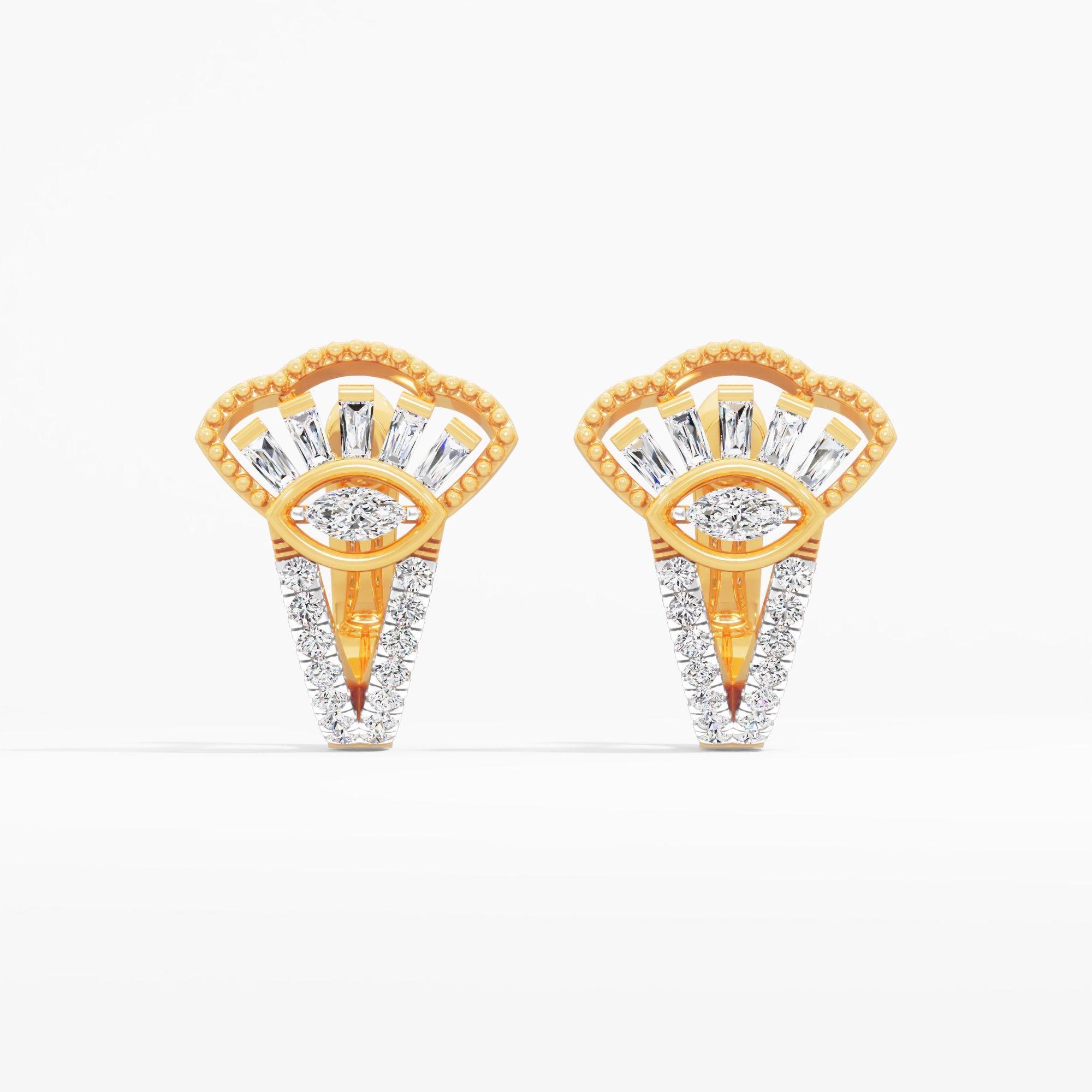 Sunburst Crown Hoop Earrings