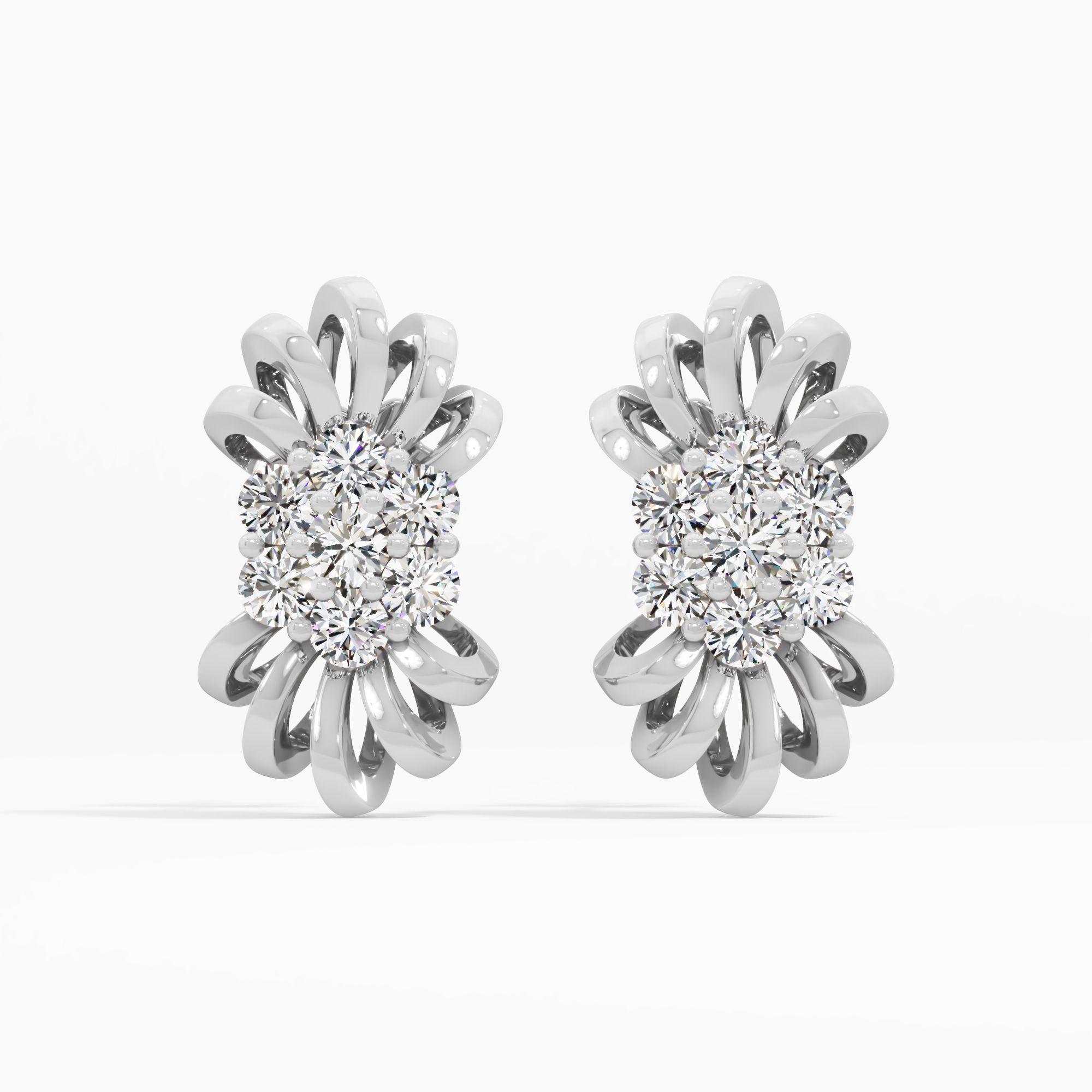 Sunburst Loops Cluster Stud Earrings