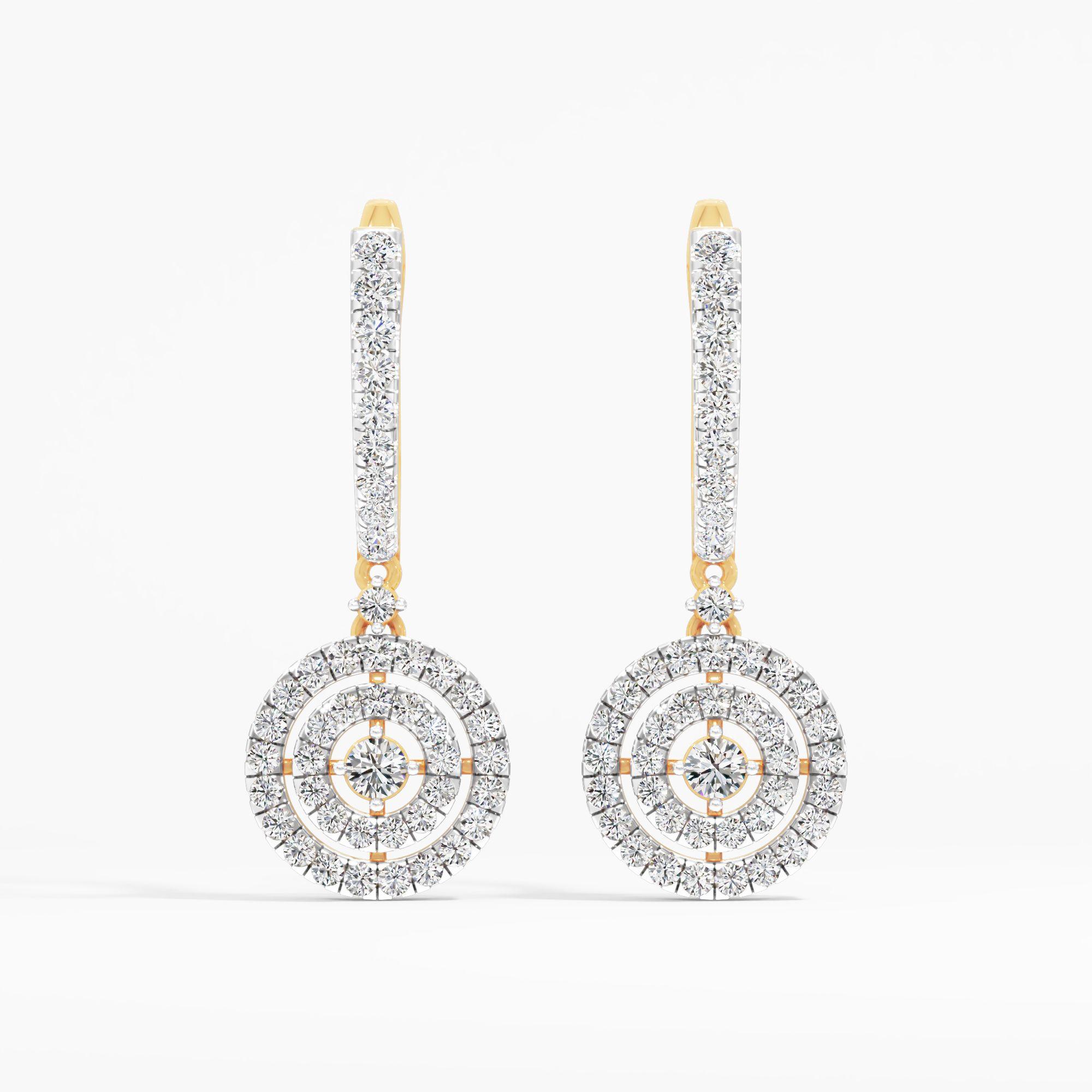 Double Halo Drop Earrings