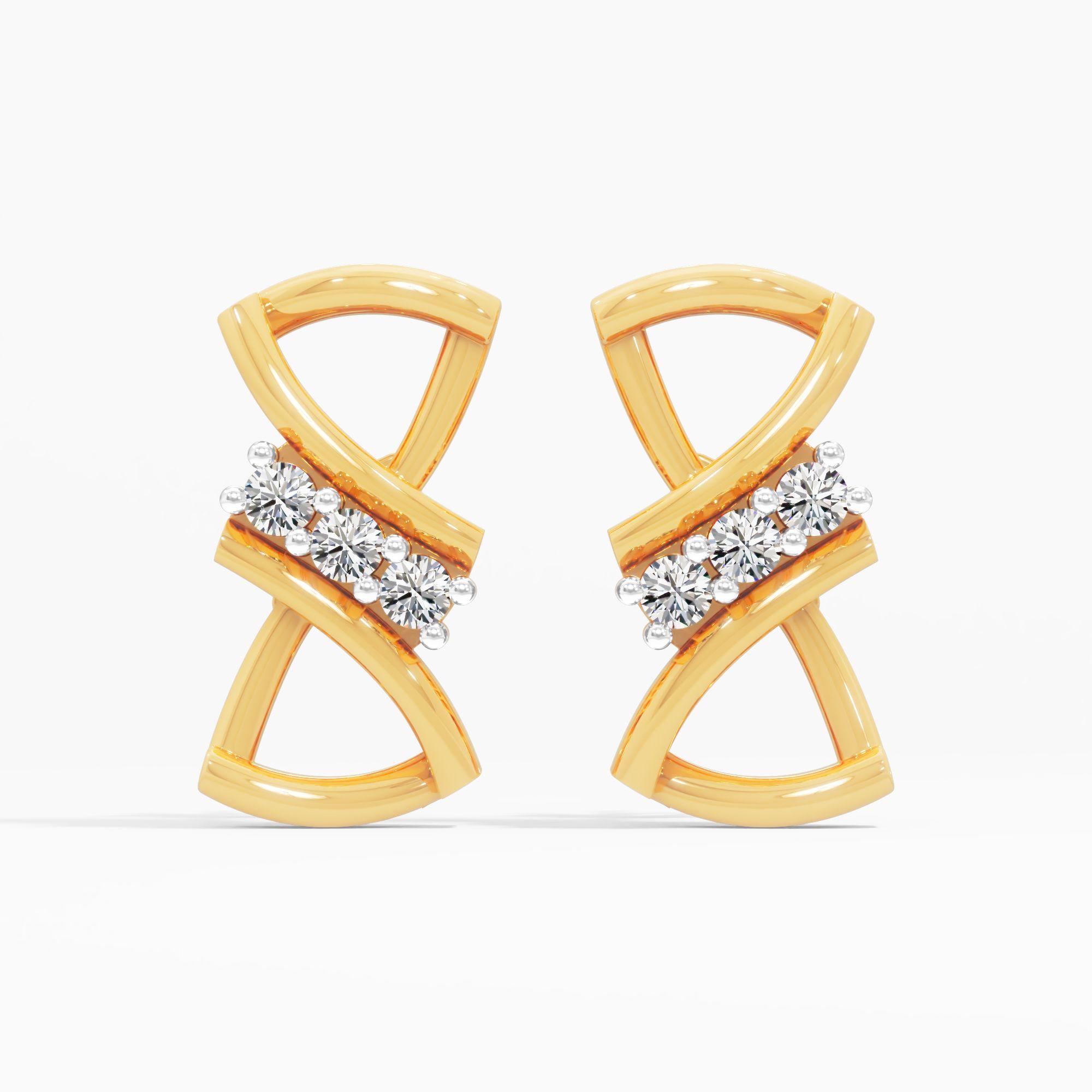 Hourglass Trio Stud Earrings
