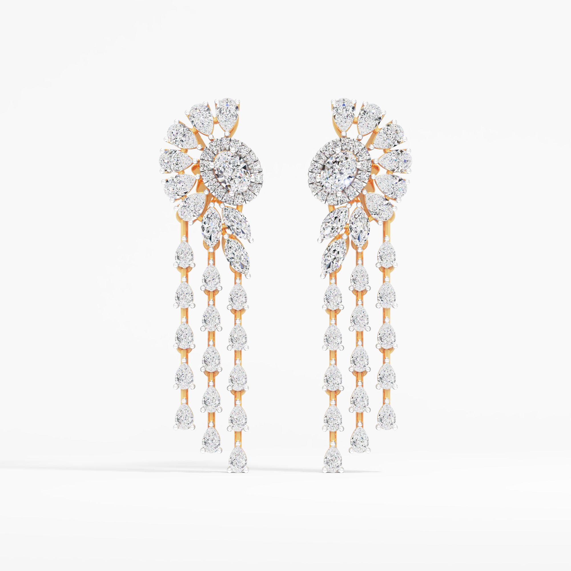 Floral Halo Dangler Earrings