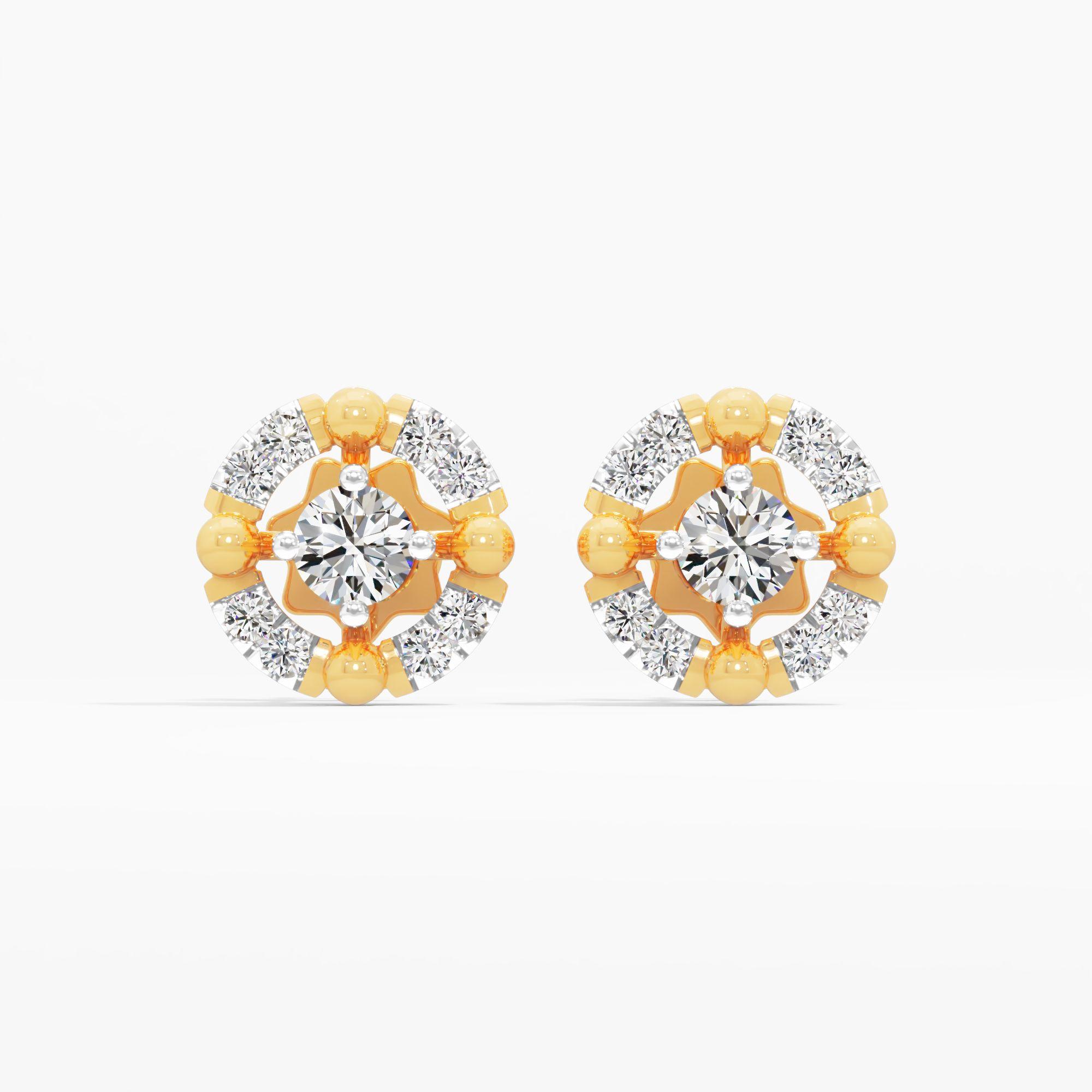 Cardinal Solitaire Stud Earrings