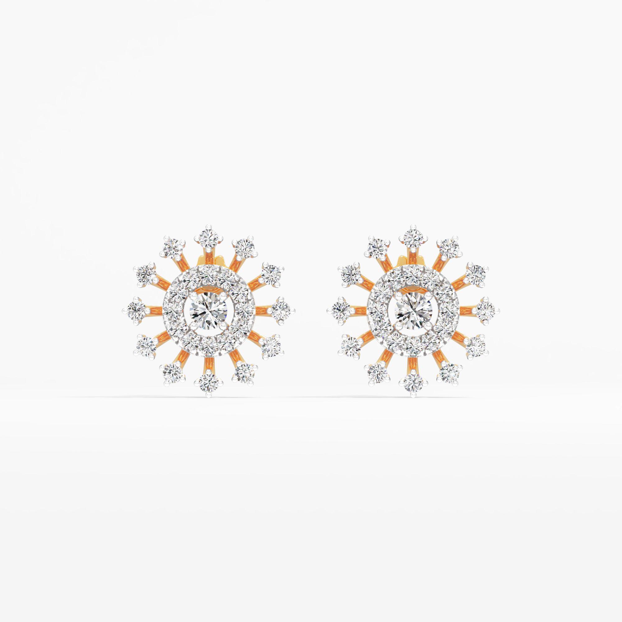 Firework Solitaire Stud Earrings